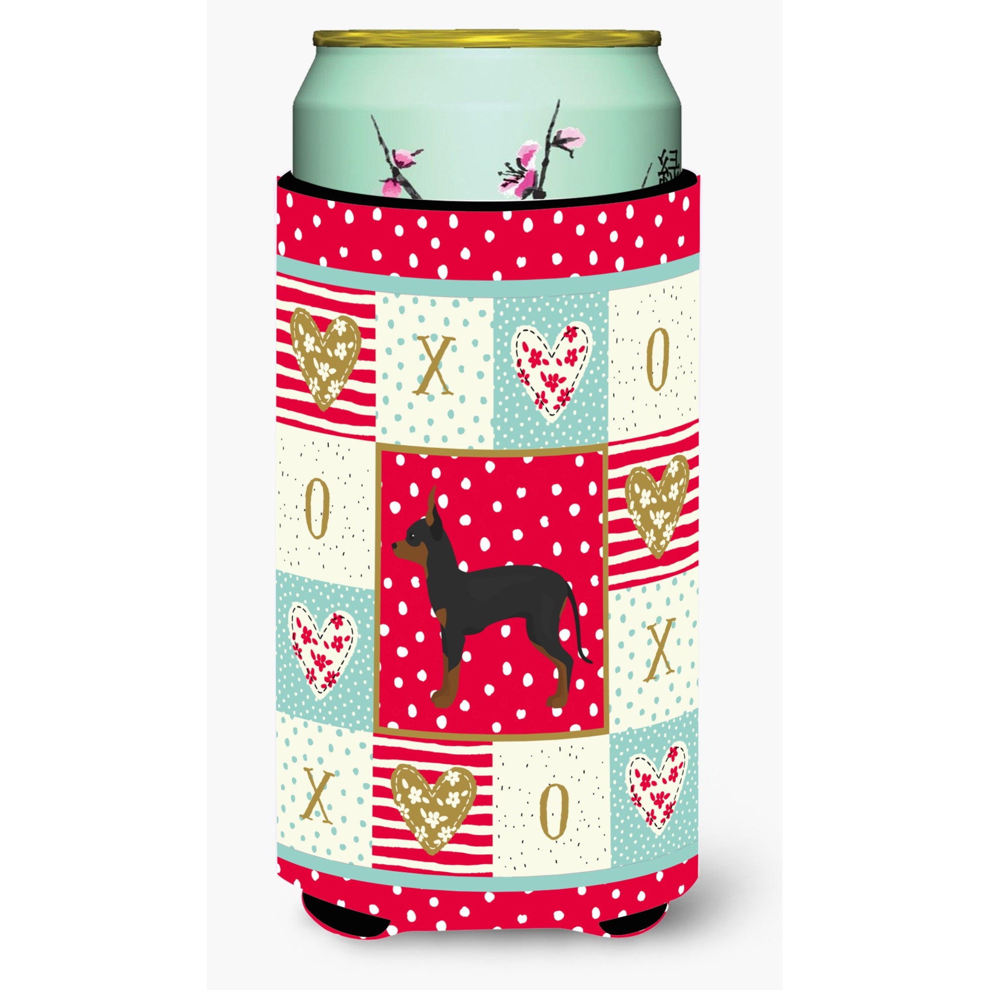 English Toy Terrier #1 Love Tall Boy Beverage Hugger Ck5832Tbc