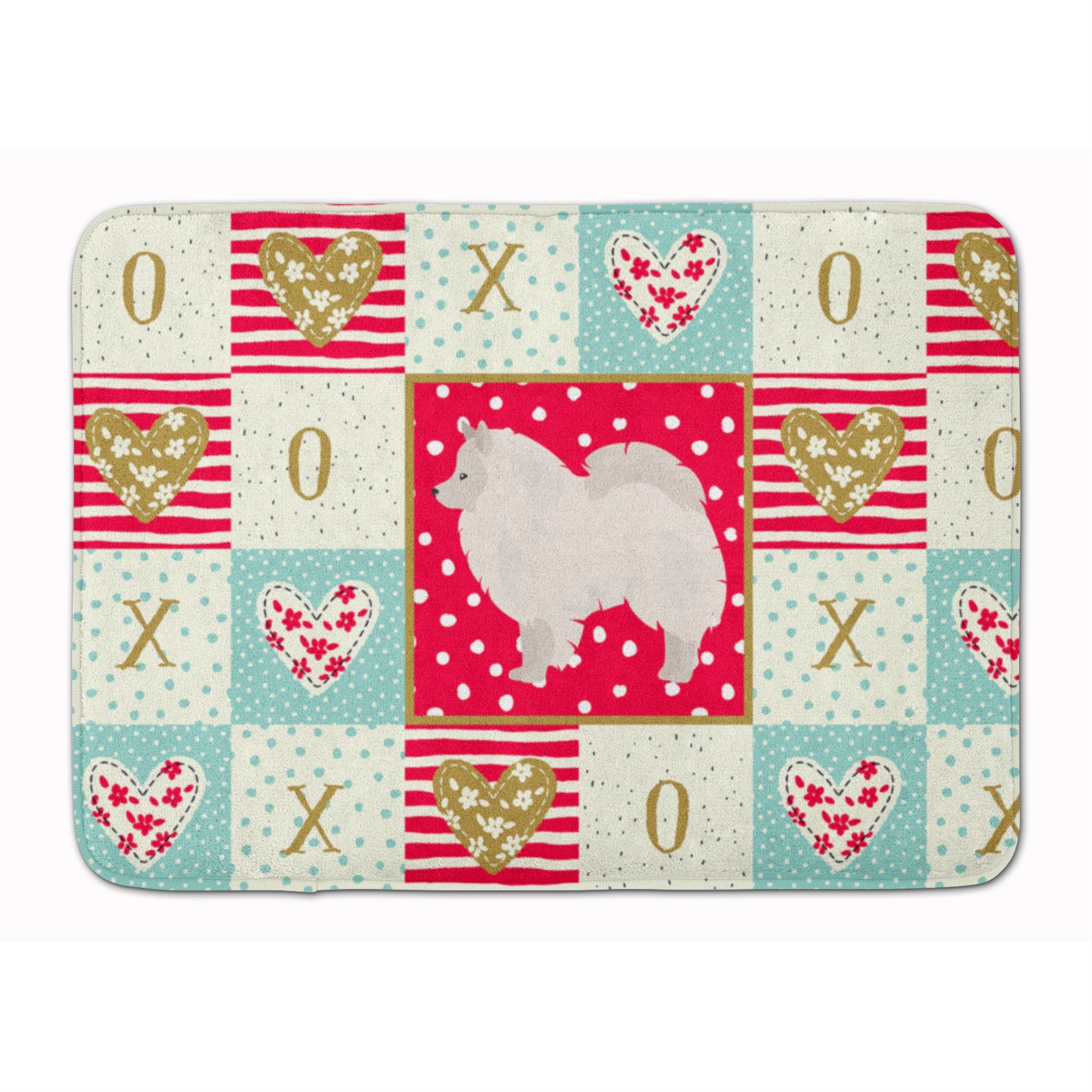 Caroline'S Treasures German Spitz #1 Love Machine Washable Memory Foam Mat Doormats, Multicolor