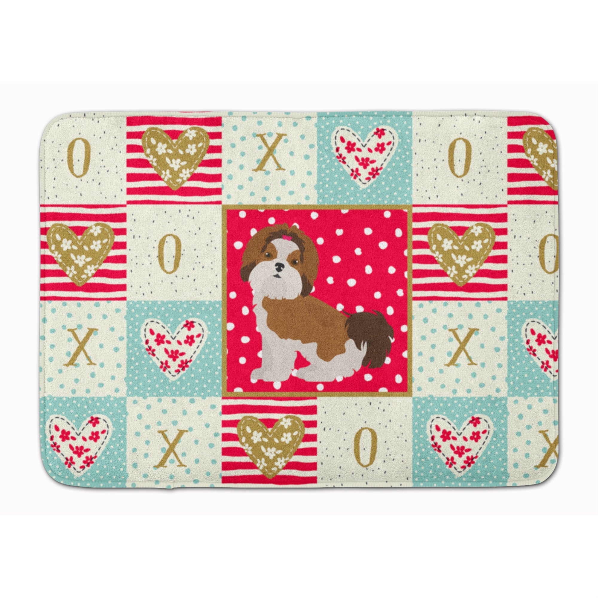 Caroline'S Treasures Imperial Shih Tzu Puppy Cut Love Machine Washable Memory Foam Mat Doormats, Multicolor