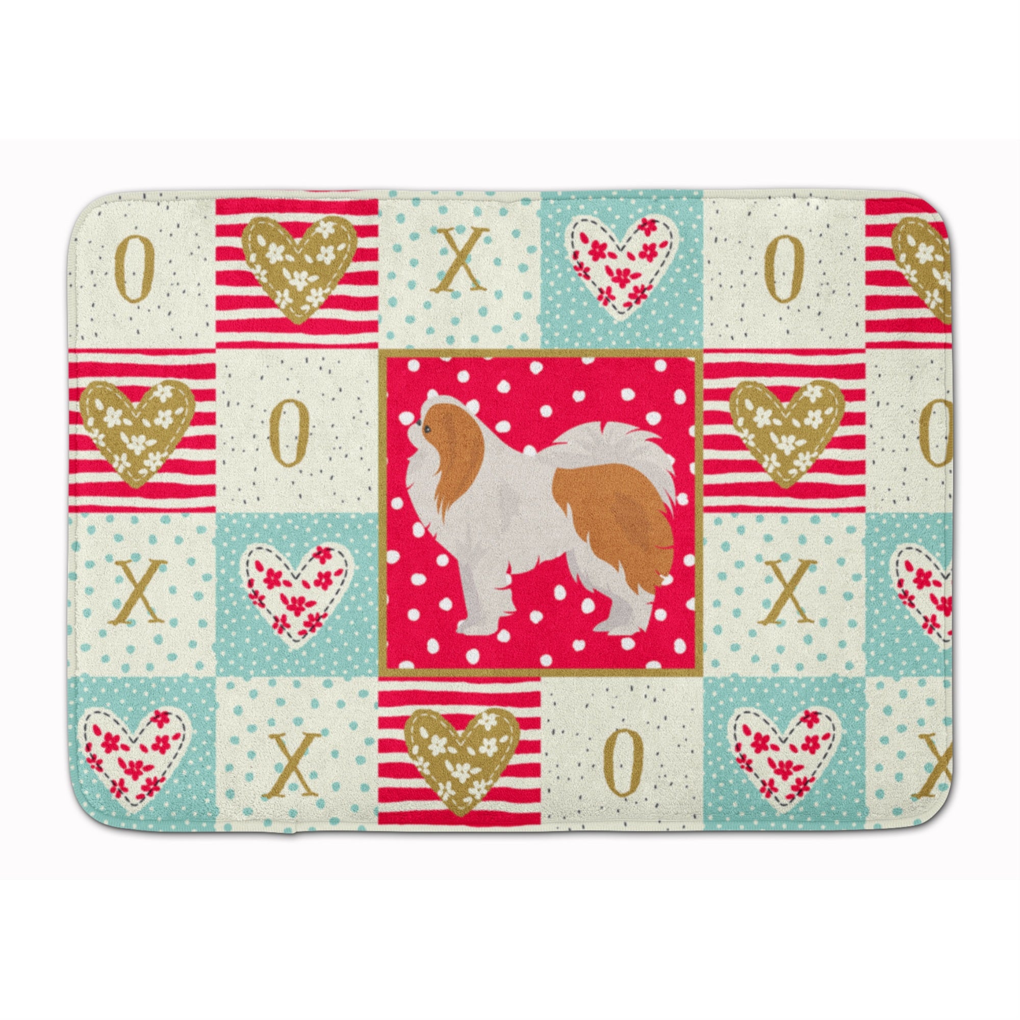 Caroline'S Treasures Japanese Chin #1 Love Machine Washable Memory Foam Mat Doormats, Multicolor