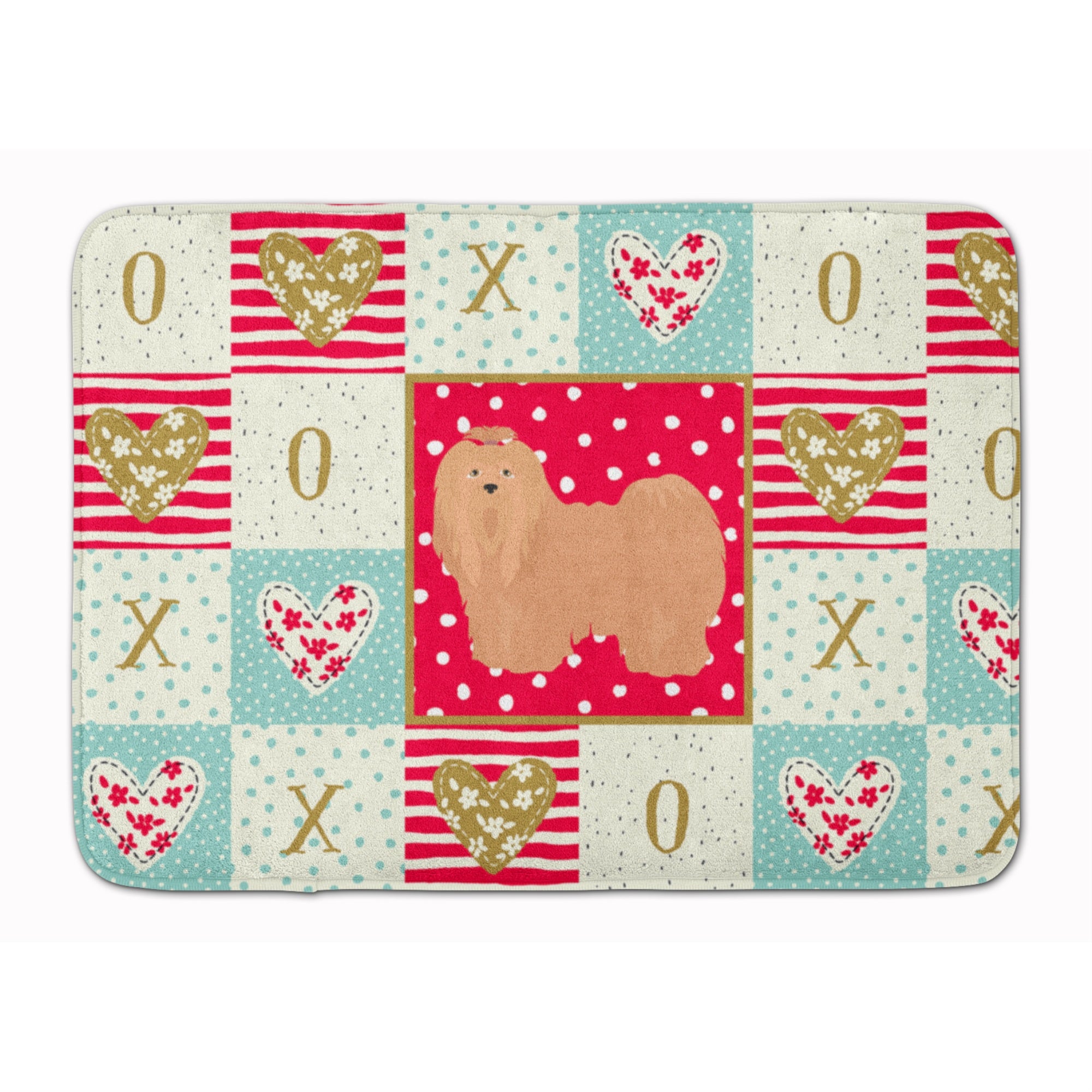 Caroline'S Treasures Lhasa Apso #1 Love Machine Washable Memory Foam Mat Doormats, Multicolor