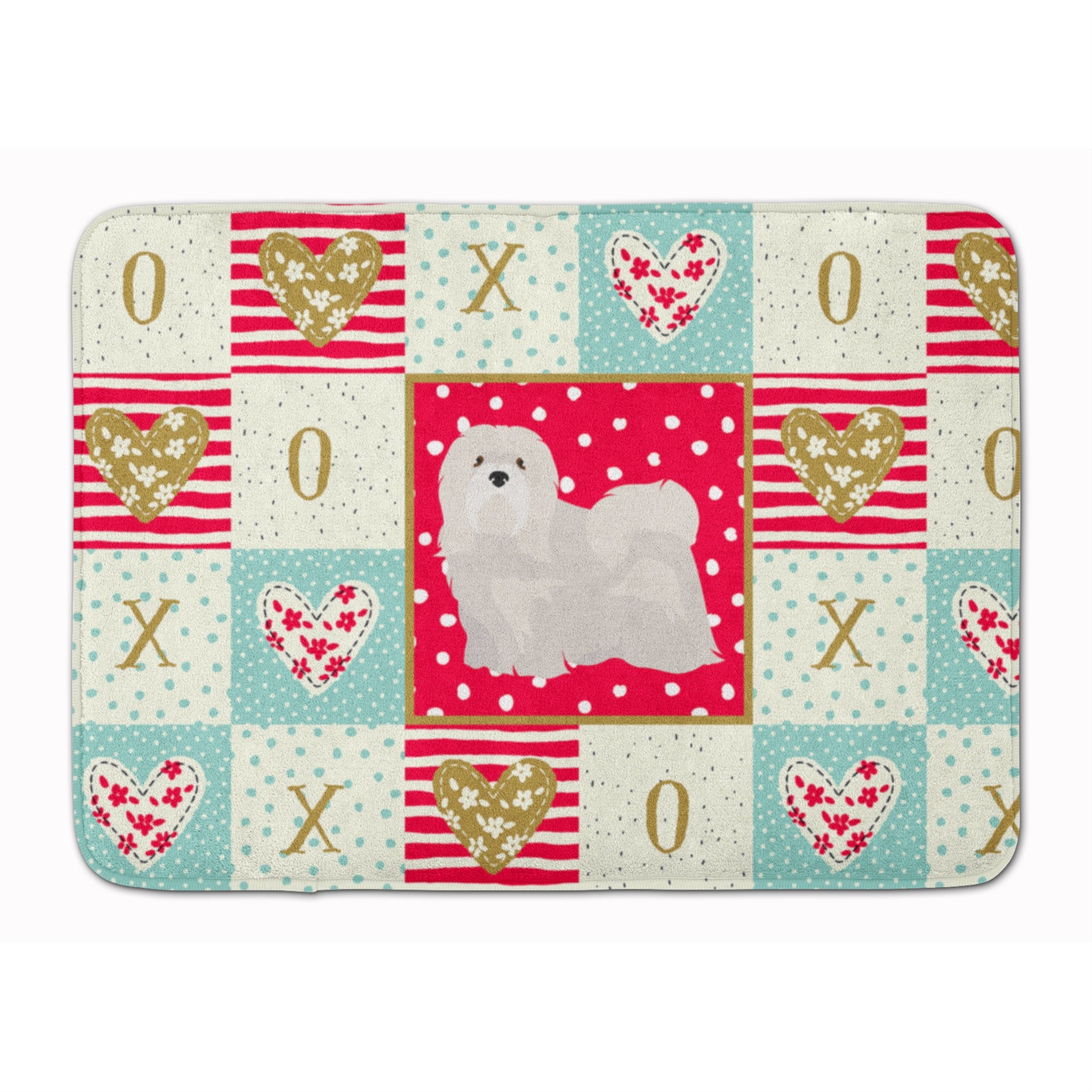Caroline'S Treasures Lhasa Apso #2 Love Machine Washable Memory Foam Mat Doormats, Multicolor