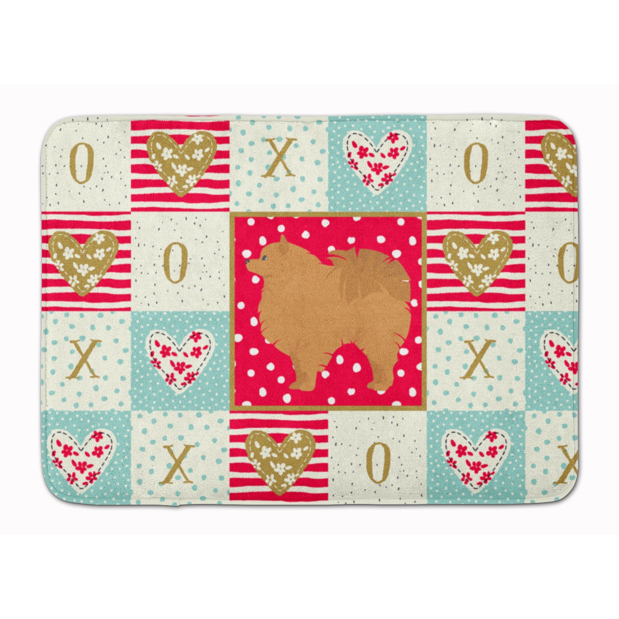 Caroline'S Treasures Pomeranian #1 Love Machine Washable Memory Foam Mat Doormats, Multicolor