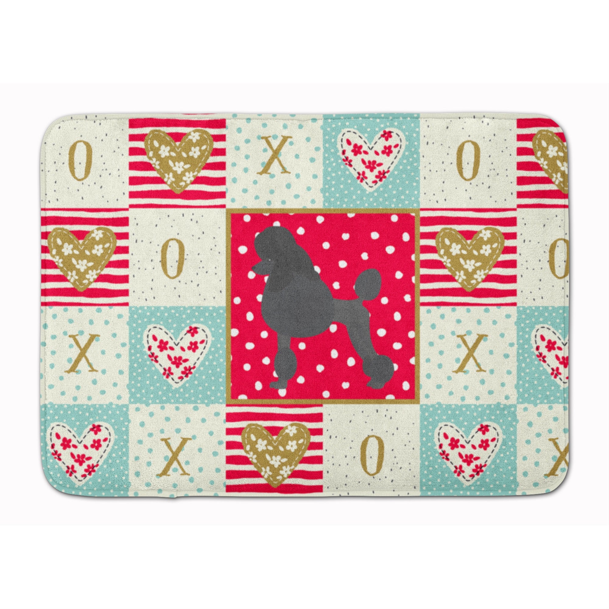 Caroline'S Treasures Standard Poodle Love Machine Washable Memory Foam Mat Doormats, Multicolor
