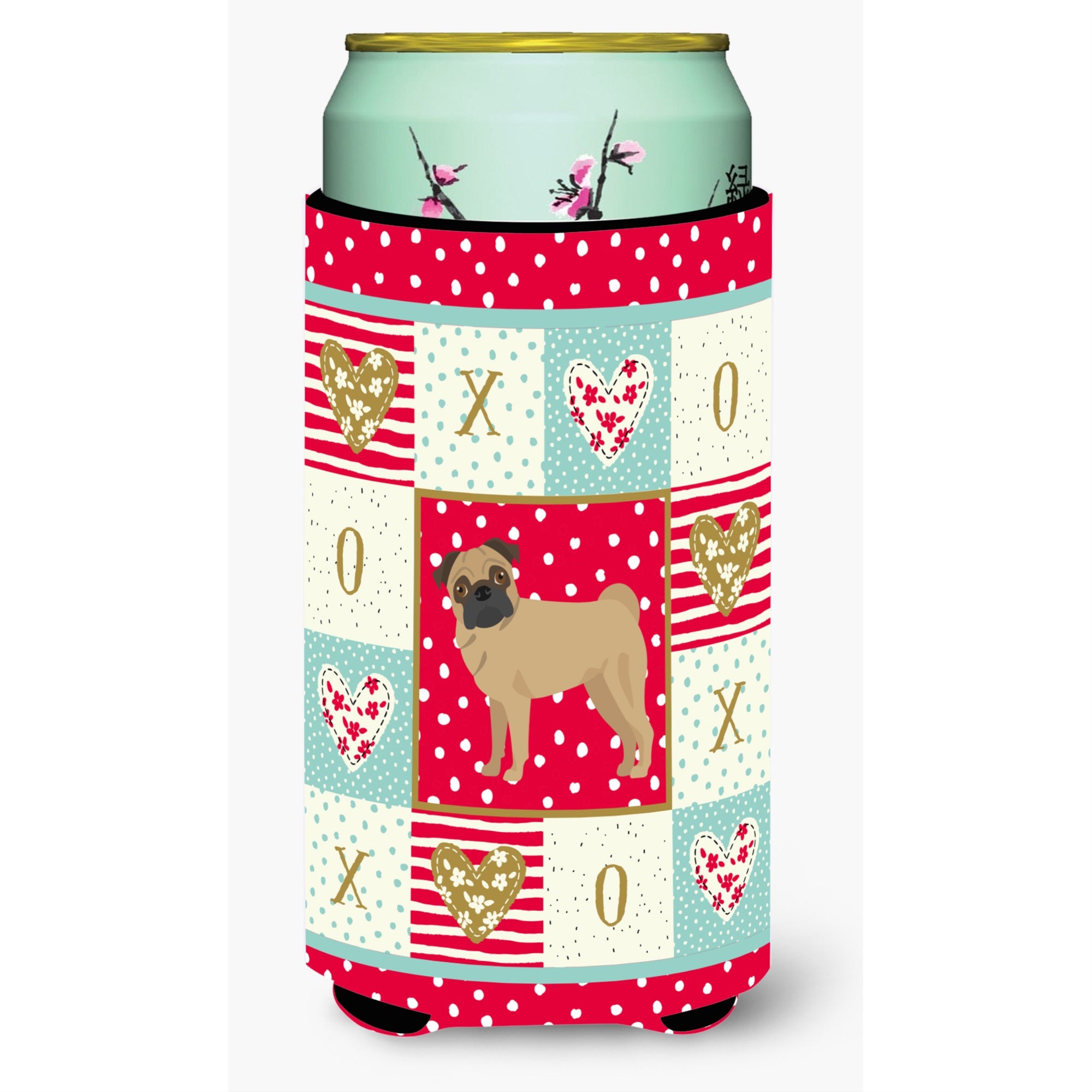 Pug Love Tall Boy Beverage Hugger Ck5886Tbc