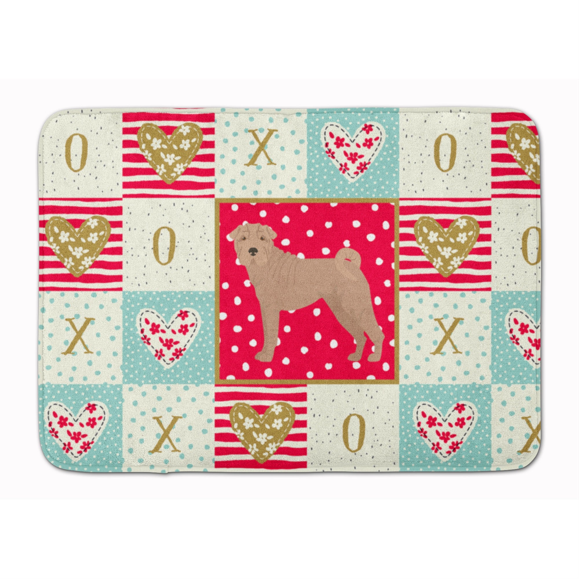 Caroline'S Treasures Shar Pei #2 Love Machine Washable Memory Foam Mat Doormats, Multicolor
