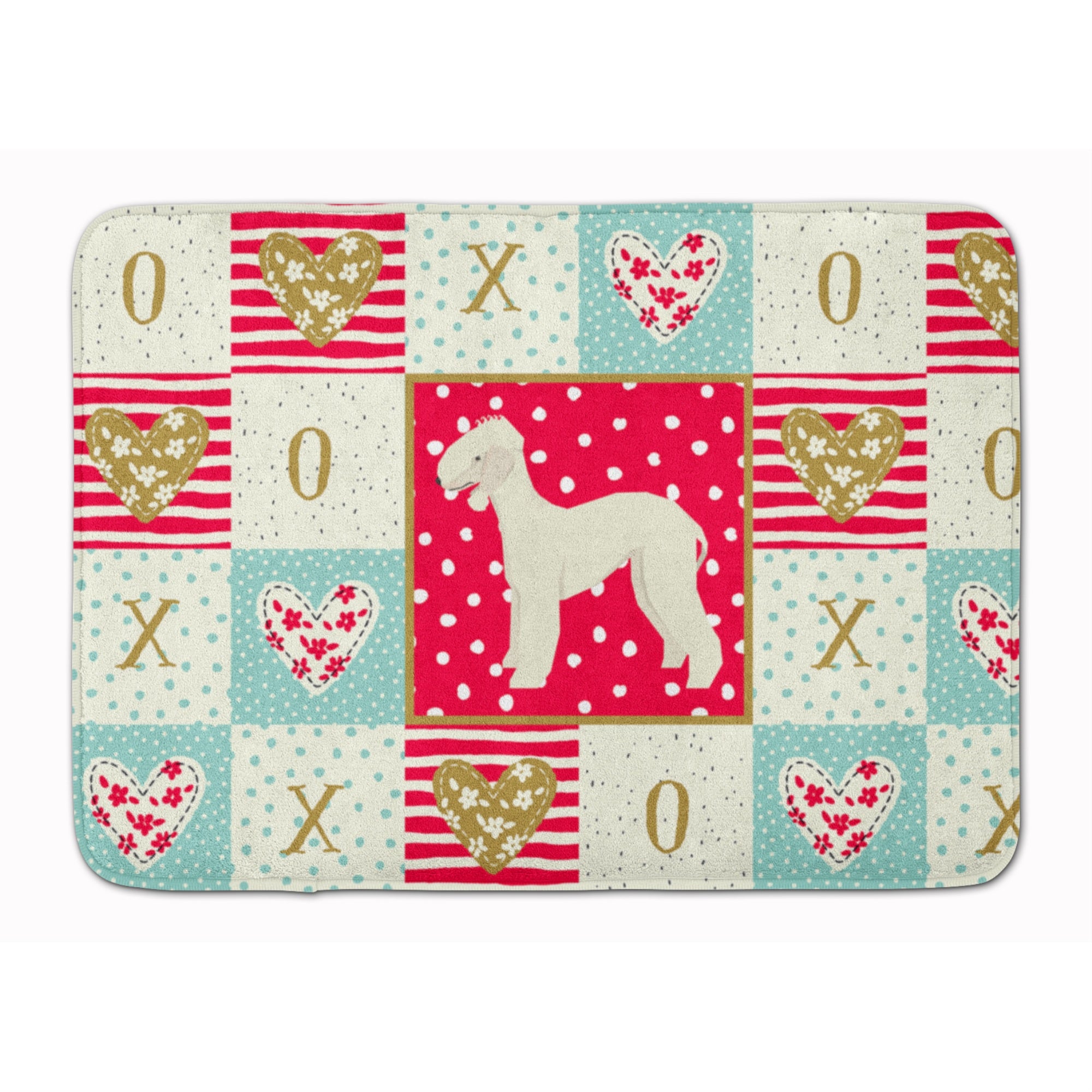Caroline'S Treasures Bedlington Terrier Love Machine Washable Memory Foam Mat Doormats, Multicolor