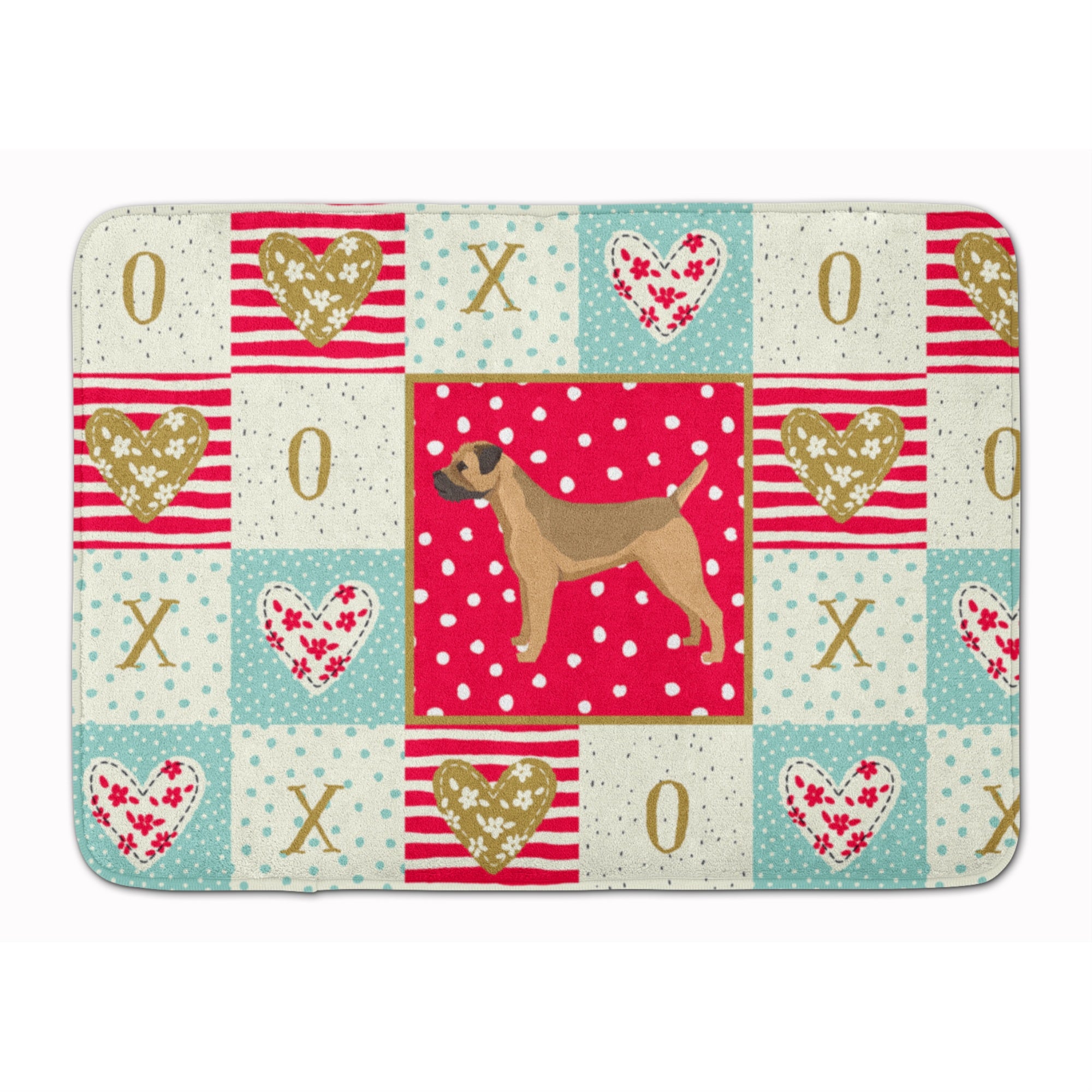 Caroline'S Treasures Border Terrier Love Machine Washable Memory Foam Mat Doormats, Multicolor
