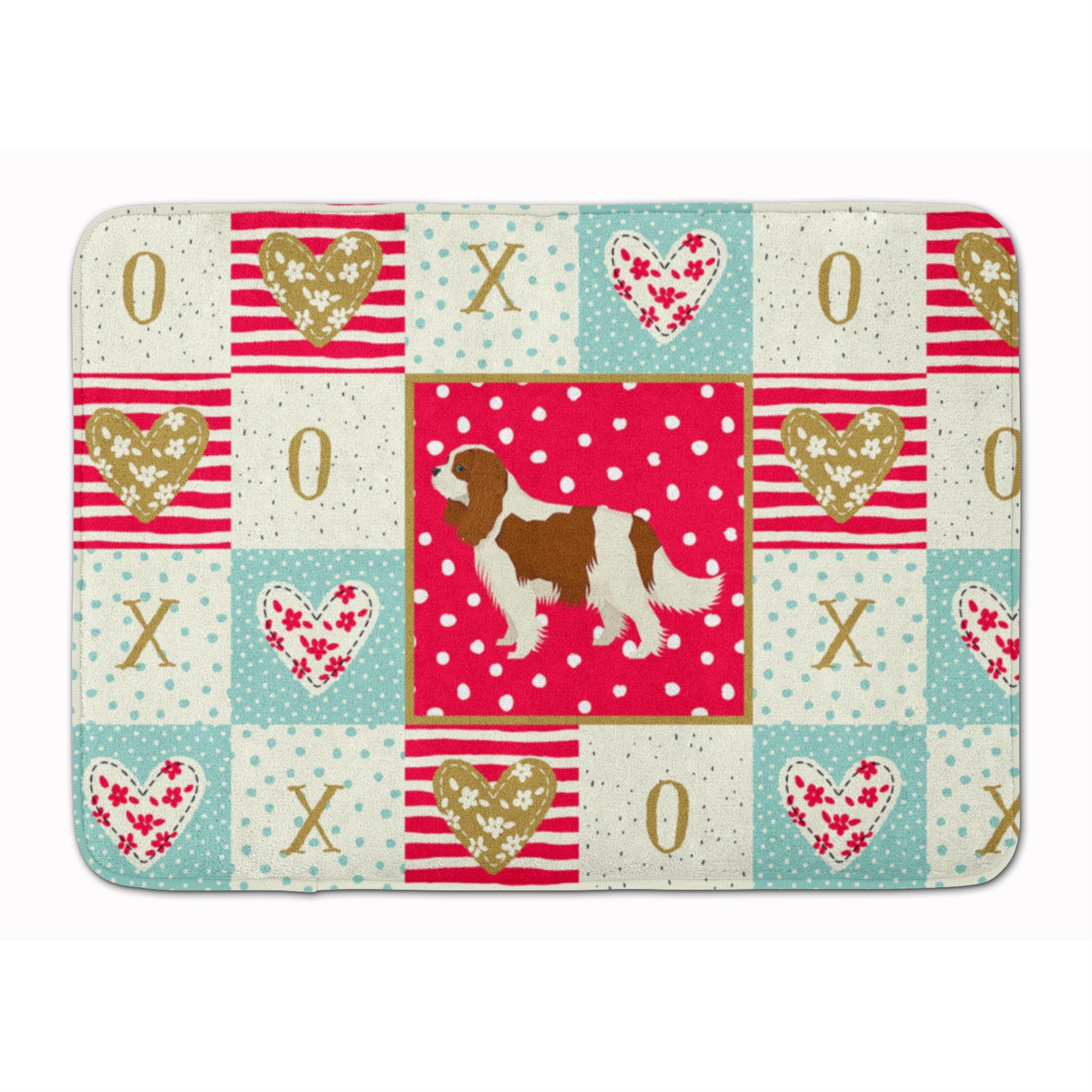 Caroline'S Treasures Cavalier Spaniel Love Machine Washable Memory Foam Mat Doormats, Multicolor
