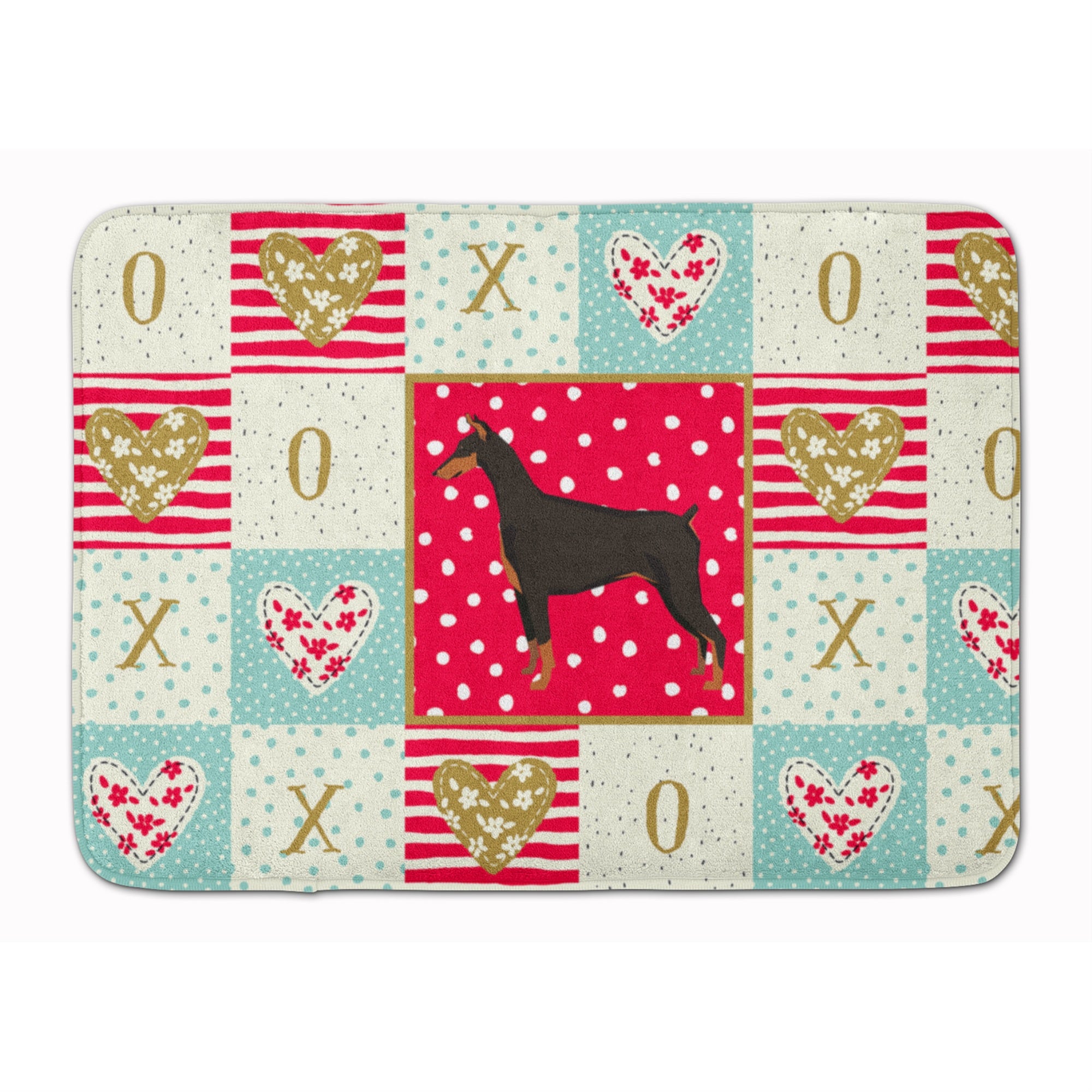 Caroline'S Treasures Doberman Pinscher Love Machine Washable Memory Foam Mat Doormats, Multicolor