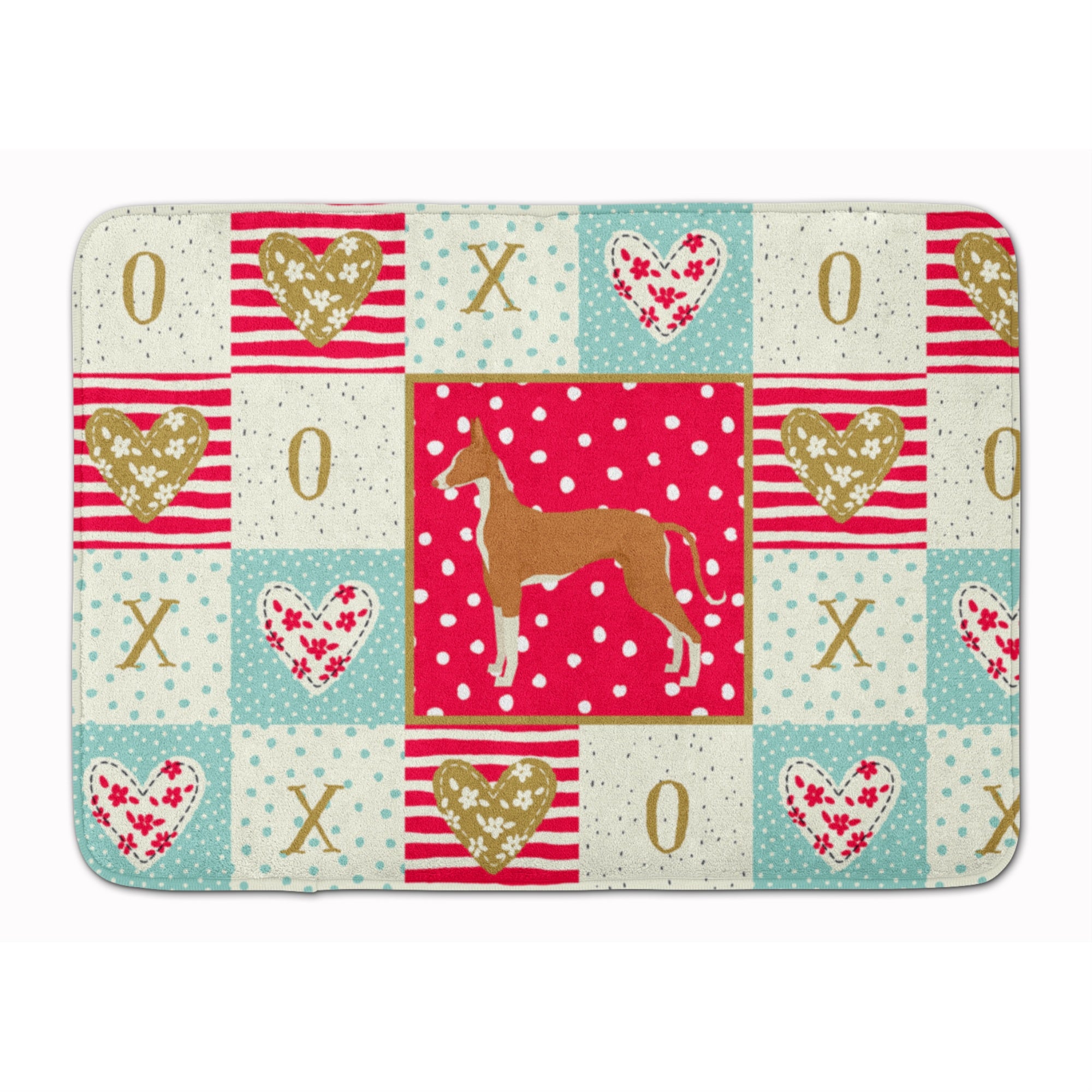 Caroline'S Treasures Ibizan Hound Love Machine Washable Memory Foam Mat Doormats, Multicolor