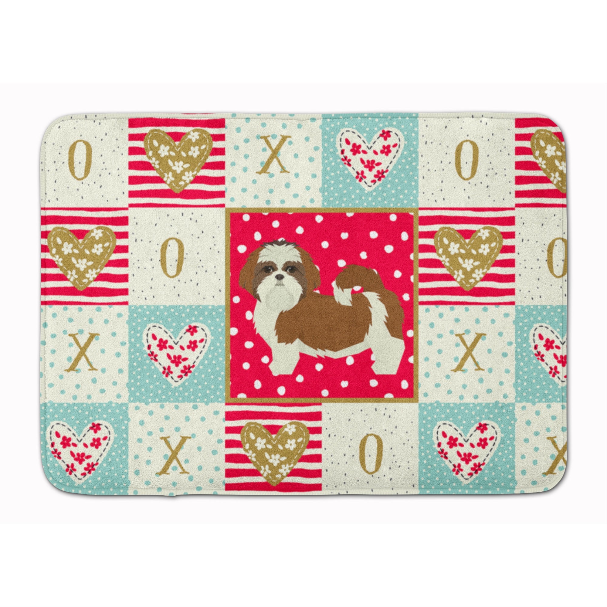 Caroline'S Treasures Shih Tzu Love Machine Washable Memory Foam Mat Doormats, Multicolor