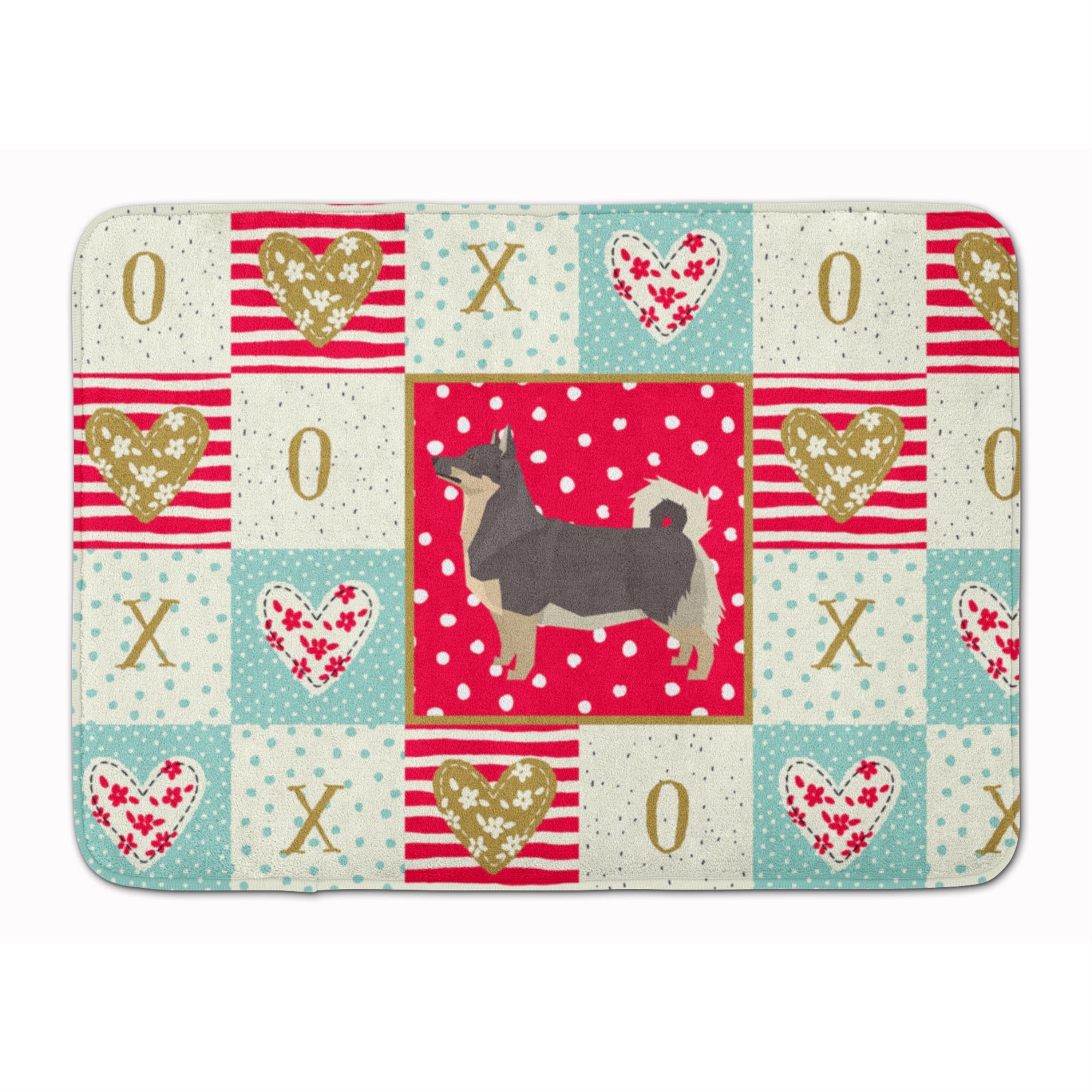 Caroline'S Treasures Swedish Vallhund Love Machine Washable Memory Foam Mat Doormats, Multicolor