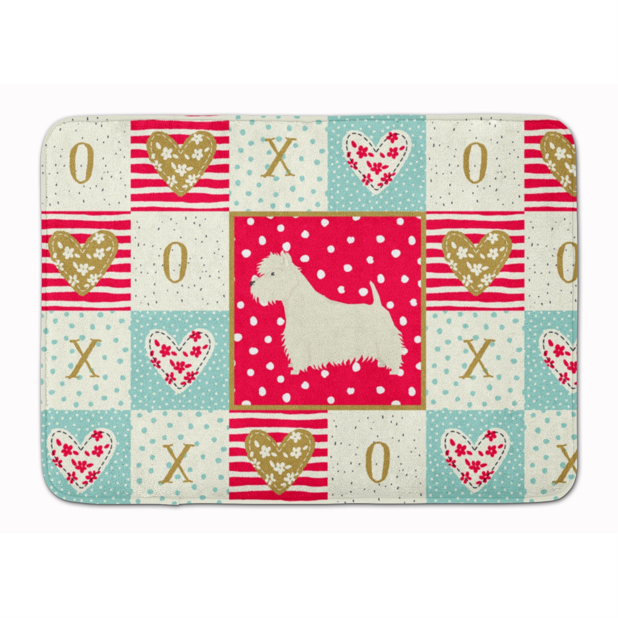 Caroline'S Treasures Westie Love Machine Washable Memory Foam Mat Doormats, Multicolor