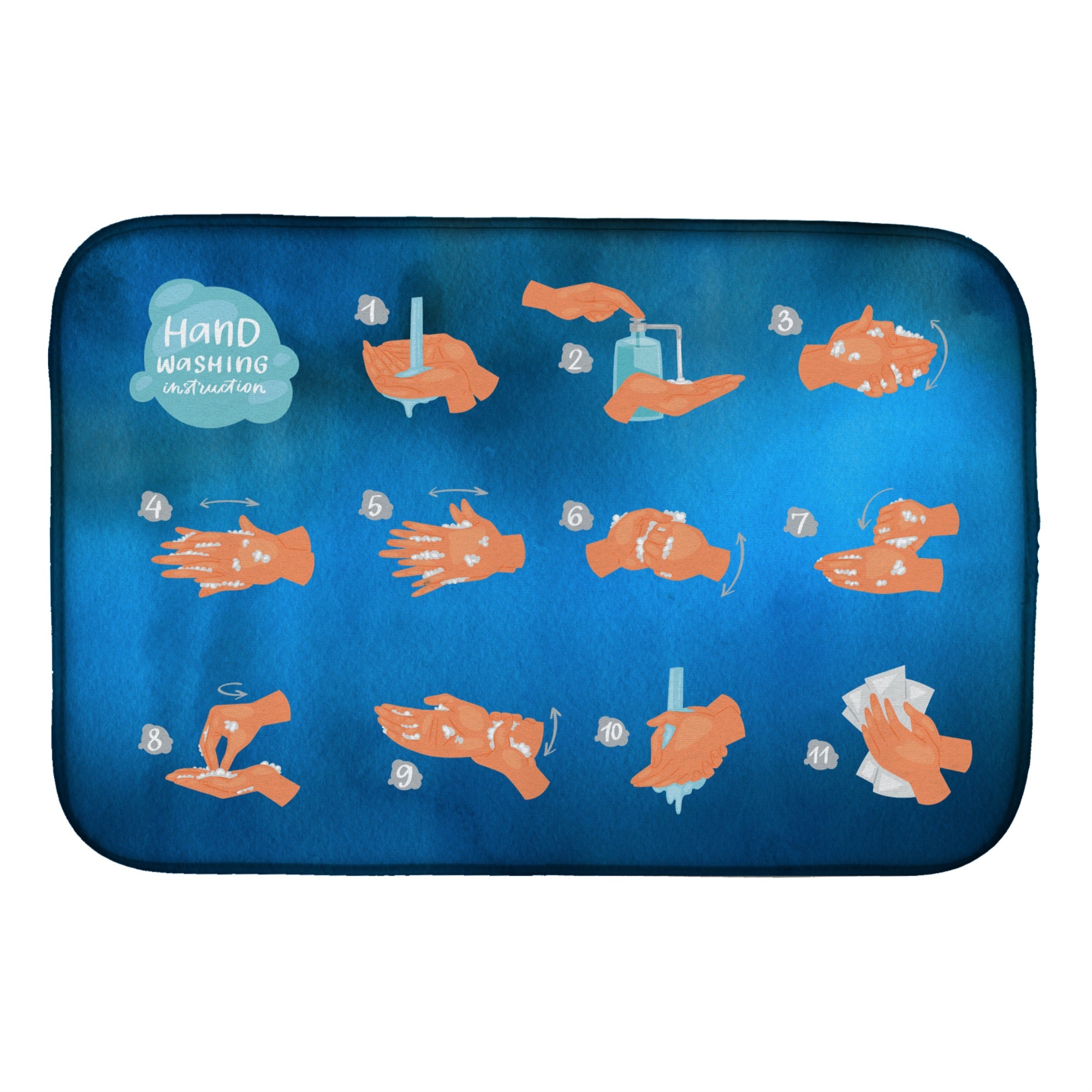 Caroline'S Treasures Ck7314Ddm Hand Washing Instructions Dish-Drying-Mats, 14X21, Multicolor