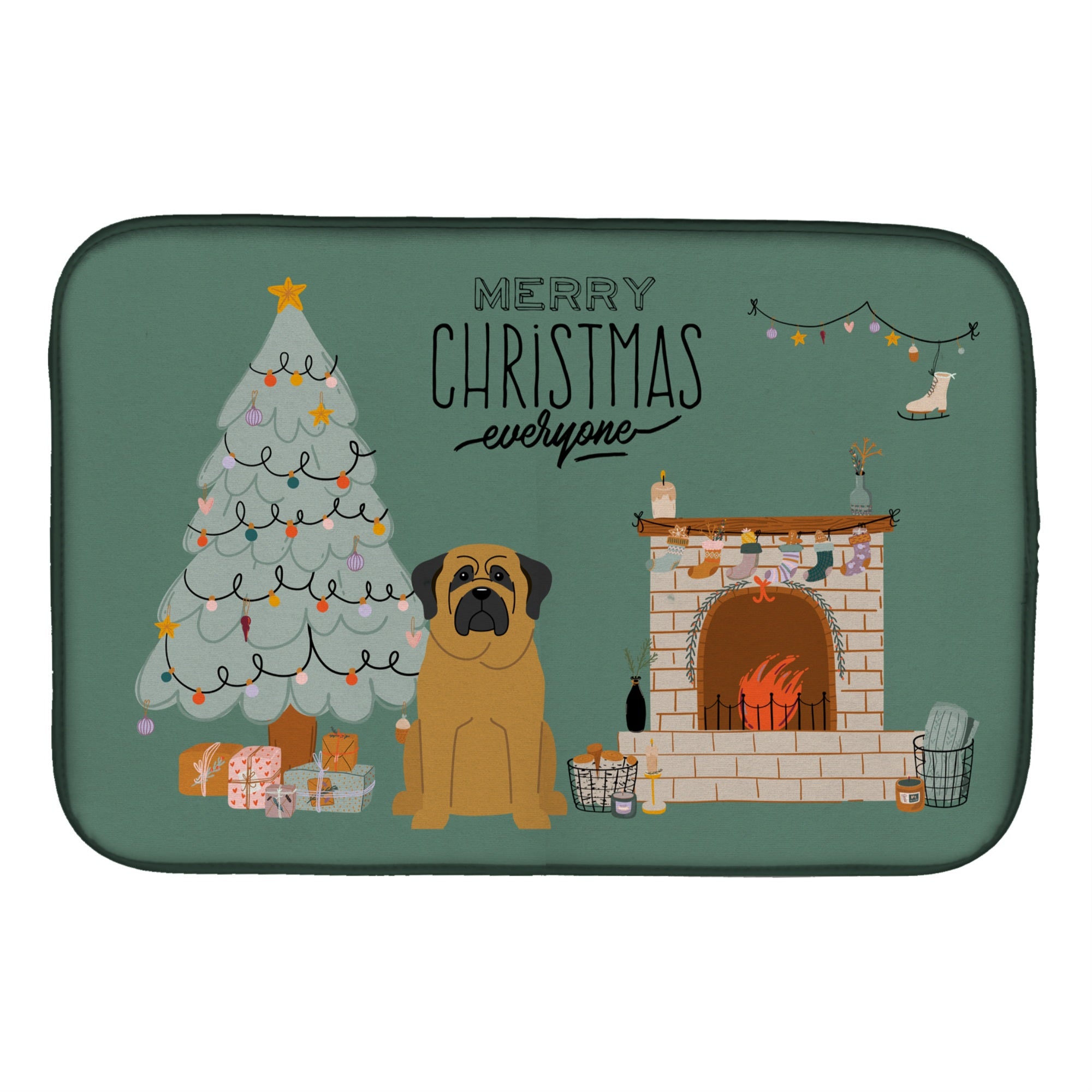 Caroline'S Treasures Ck7581Ddm Mastiff Christmas Everyone Dish-Drying-Mats, 14 X 21, Multicolor