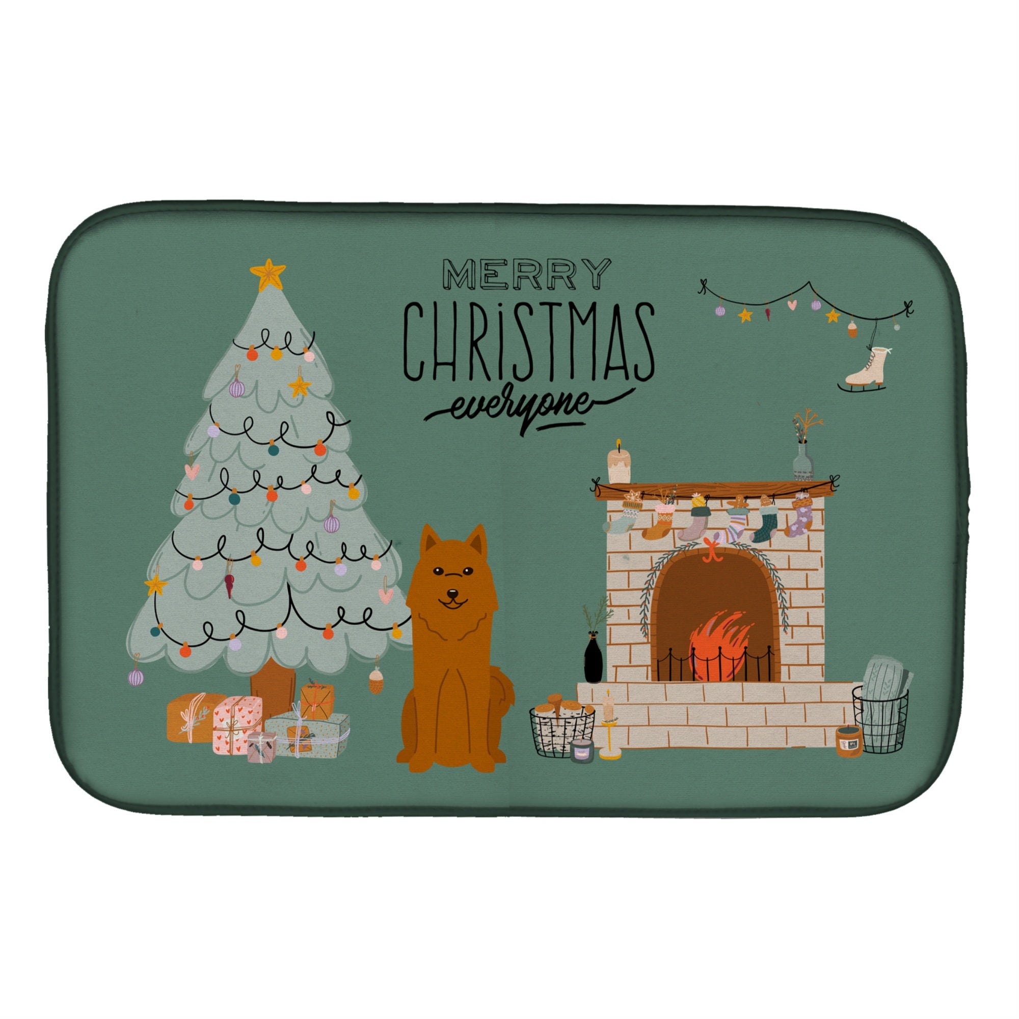 Caroline'S Treasures Ck7585Ddm Karelian Bear Dog Christmas Everyone Dish-Drying-Mats, 14 X 21, Multicolor