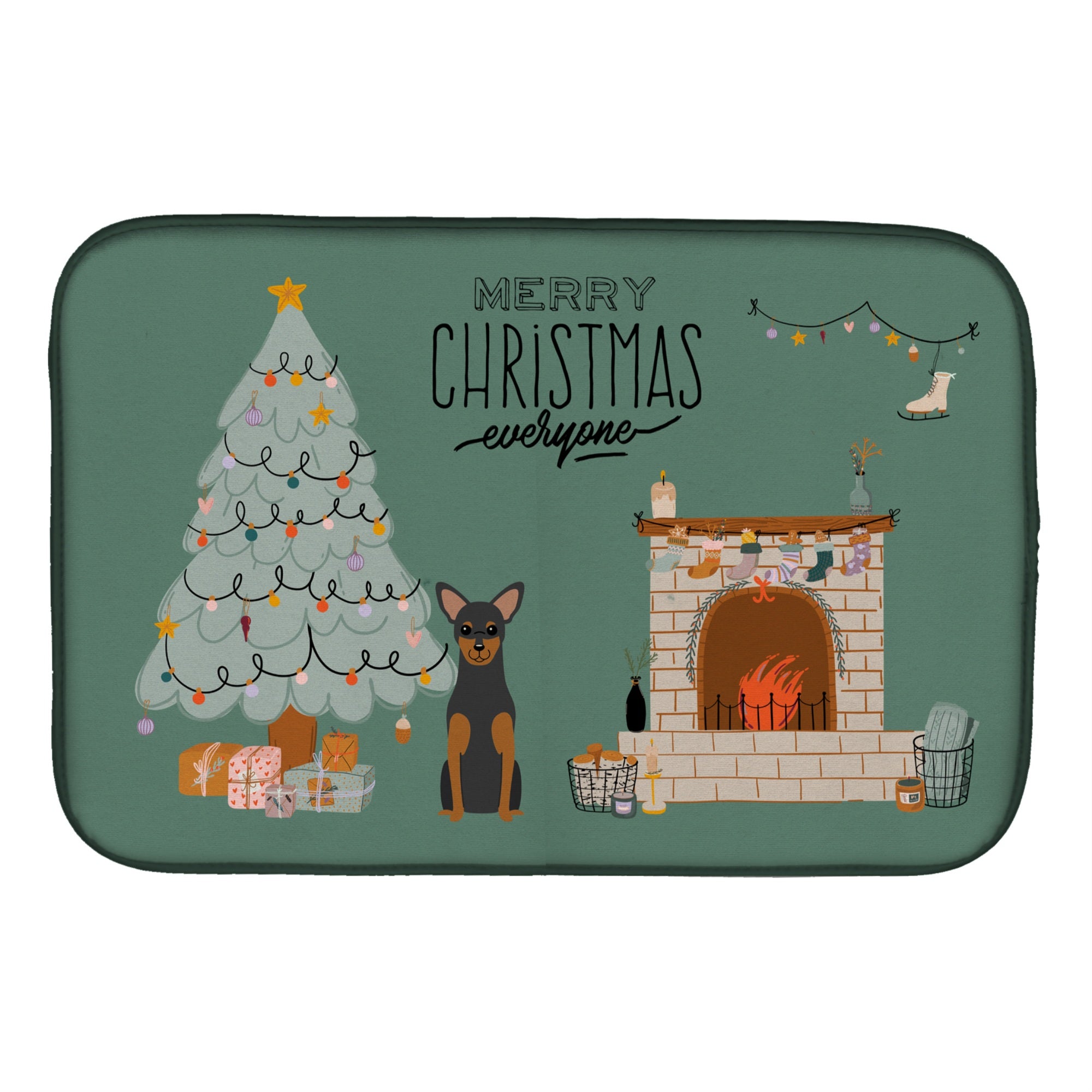Caroline'S Treasures Ck7591Ddm Manchester Terrier Christmas Everyone Dish-Drying-Mats, 14 X 21, Multicolor