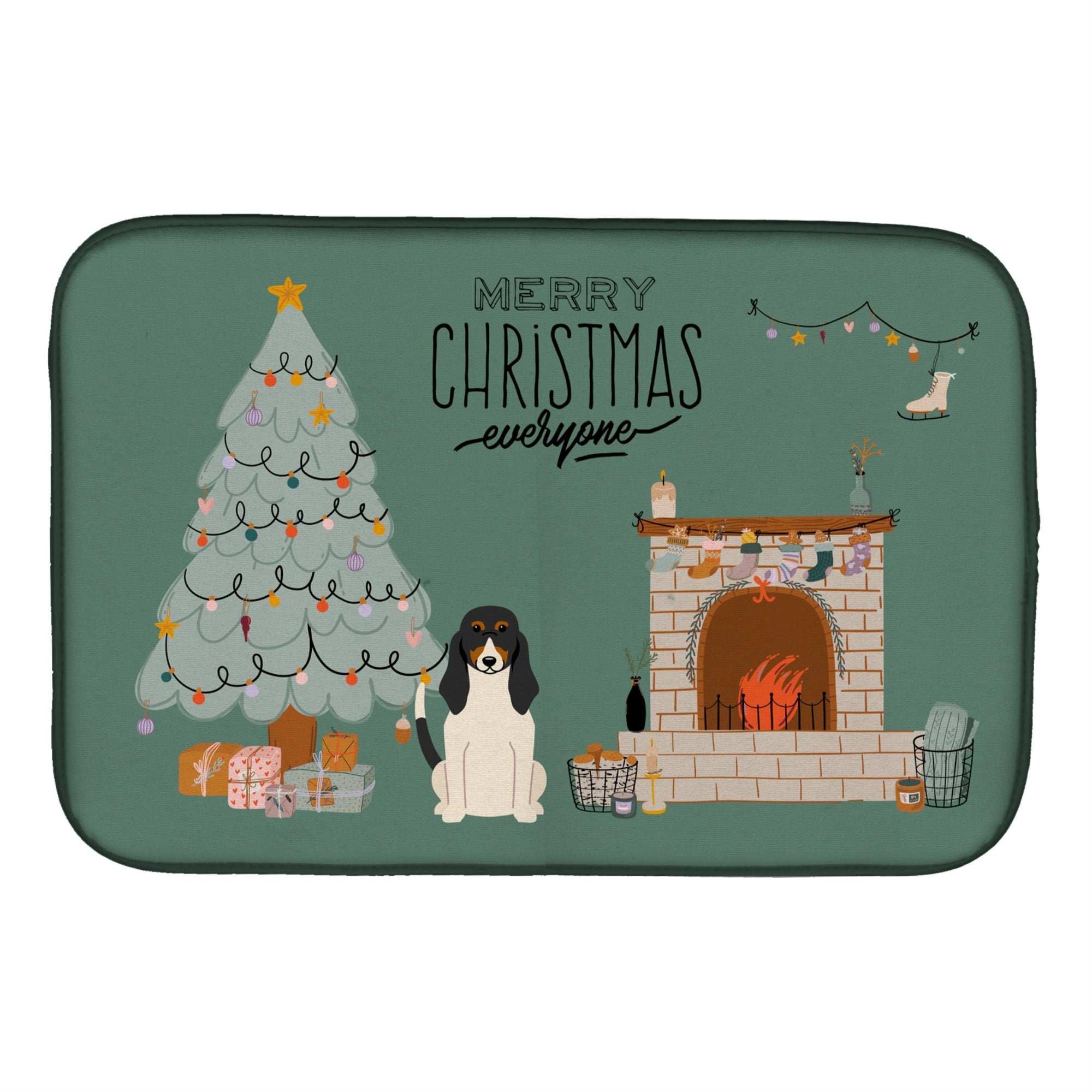 Caroline'S Treasures Ck7607Ddm Swiss Hound Christmas Everyone Dish-Drying-Mats, 14 X 21, Multicolor