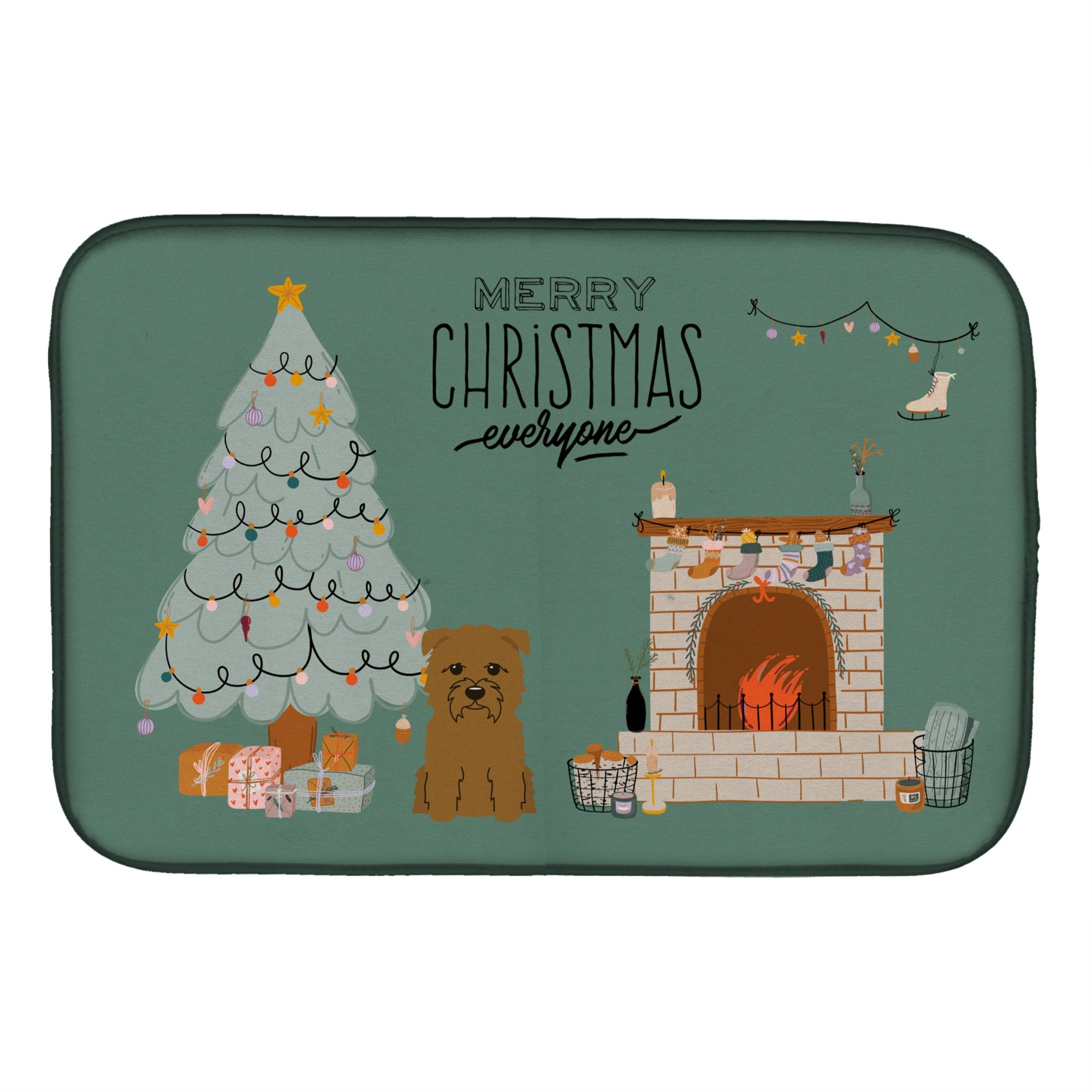 Caroline'S Treasures Ck7623Ddm Tan Glen Of Imal Christmas Everyone Dish-Drying-Mats, 14 X 21, Multicolor