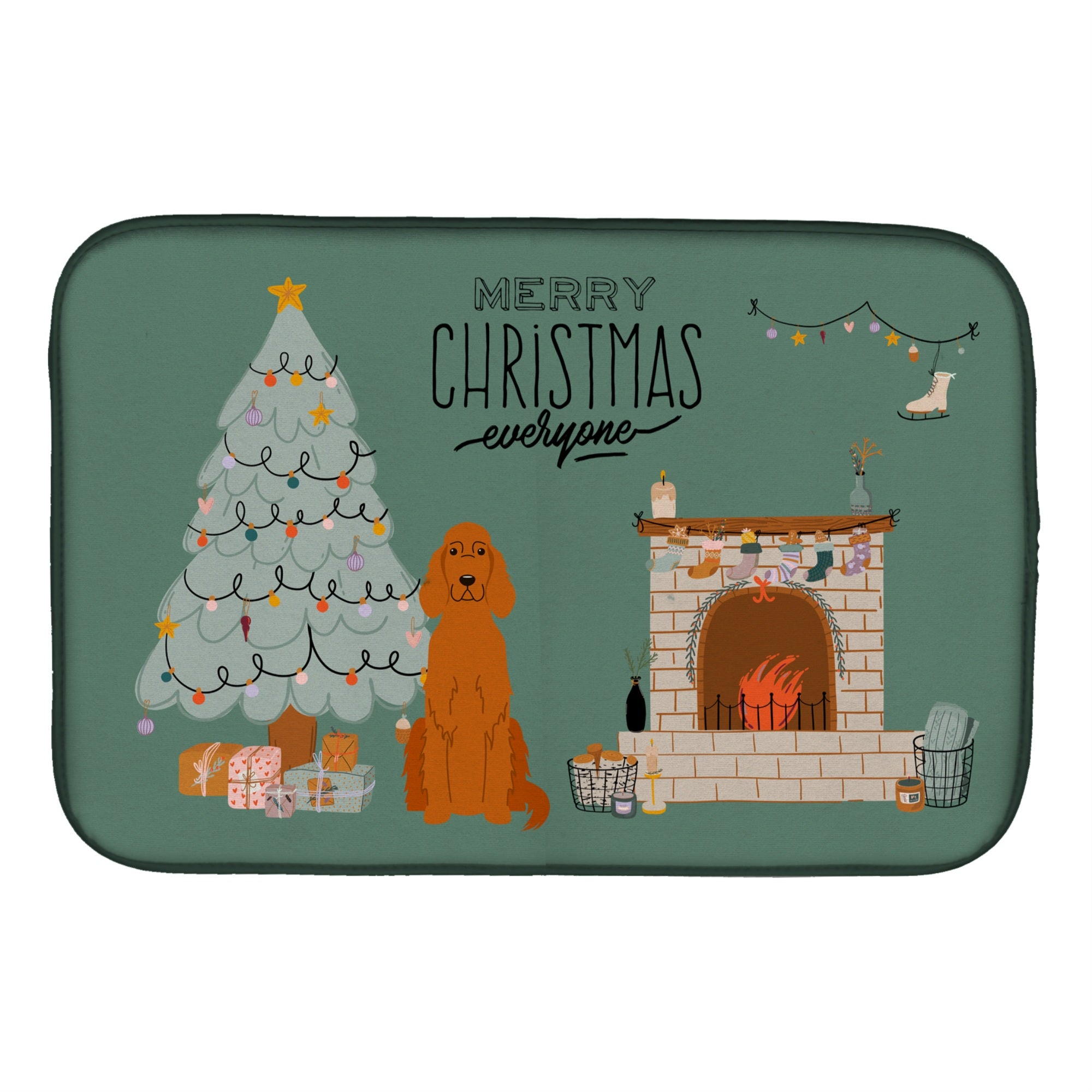 Caroline'S Treasures Ck7627Ddm Irish Setter Christmas Everyone Dish-Drying-Mats, 14 X 21, Multicolor