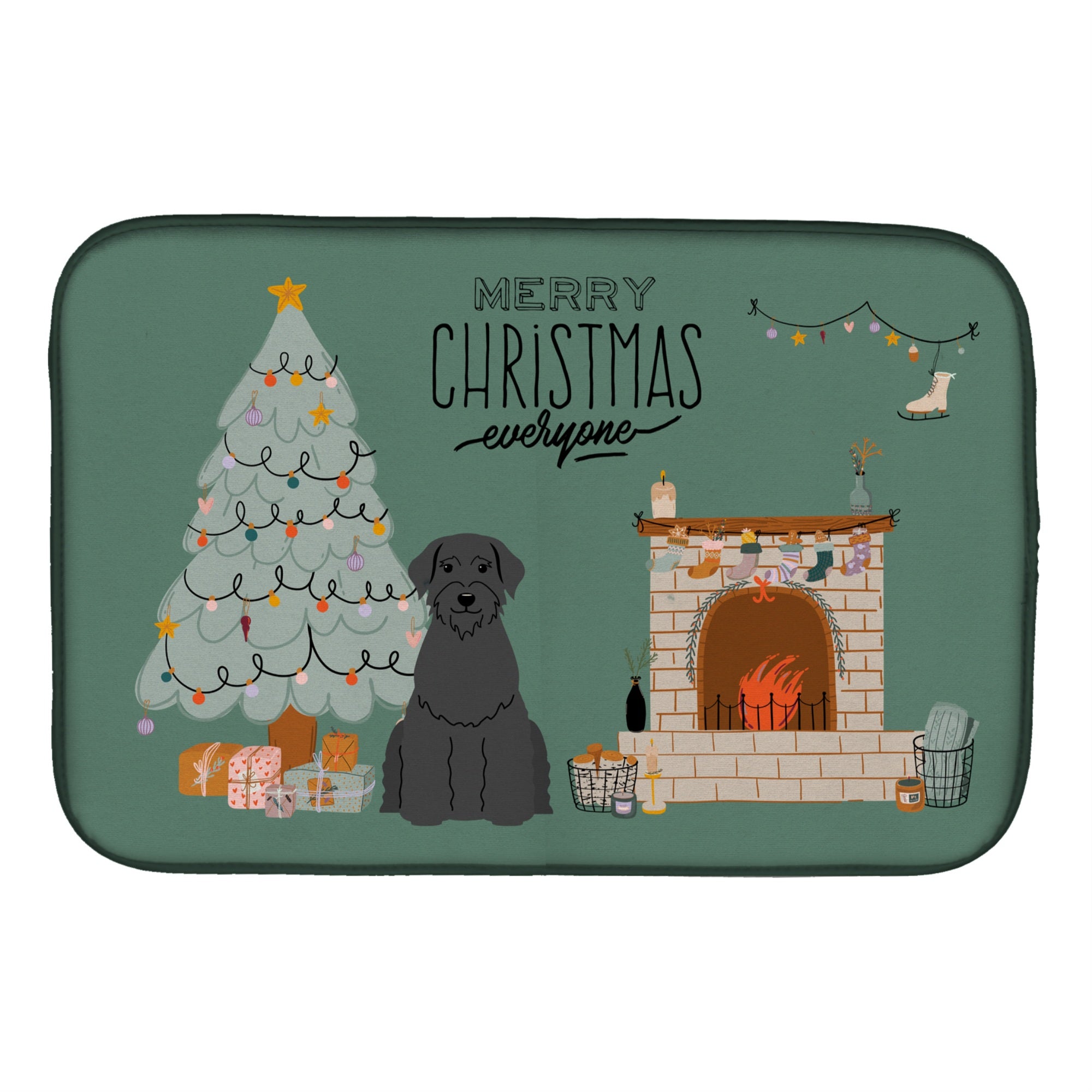 Caroline'S Treasures Ck7629Ddm Giant Schnauzer Christmas Everyone Dish-Drying-Mats, 14 X 21, Multicolor