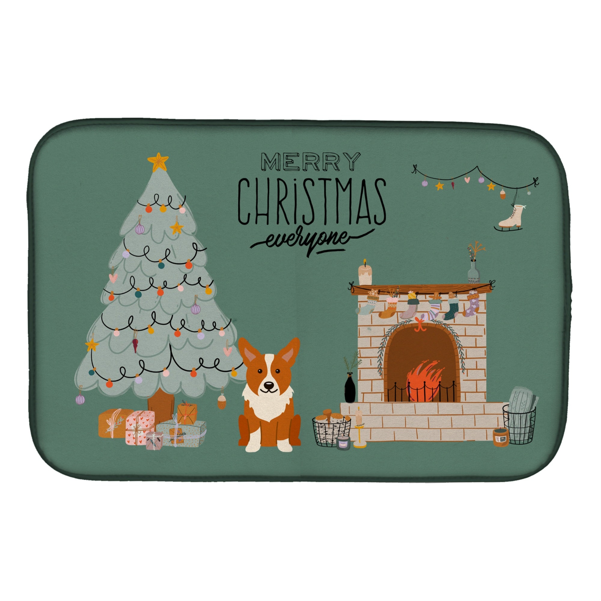 Caroline'S Treasures Ck7663Ddm Corgi Christmas Everyone Dish-Drying-Mats, 14 X 21, Multicolor