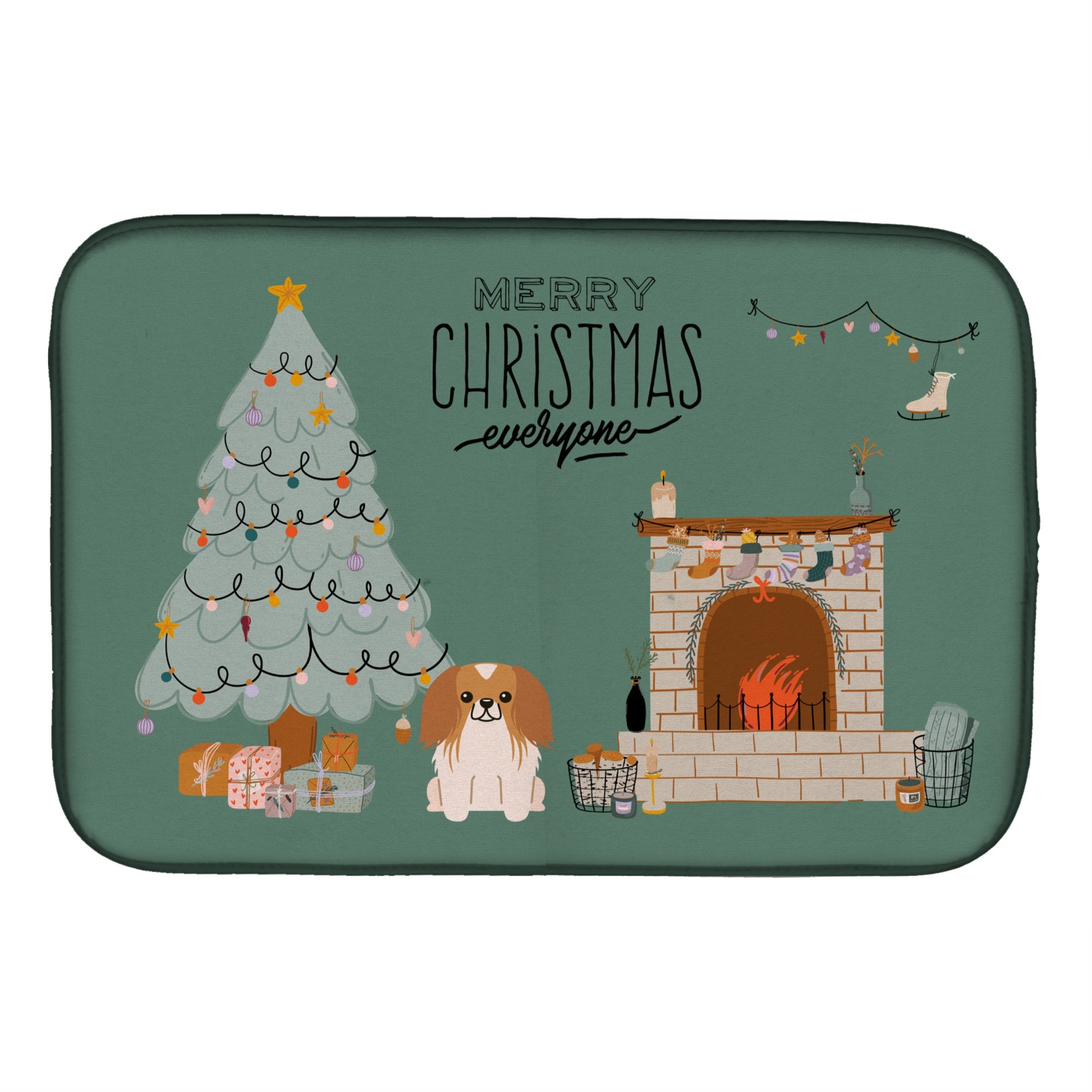Caroline'S Treasures Red White Pekingese Christmas Everyone Dish-Drying-Mats, 14 X 21, Multicolor