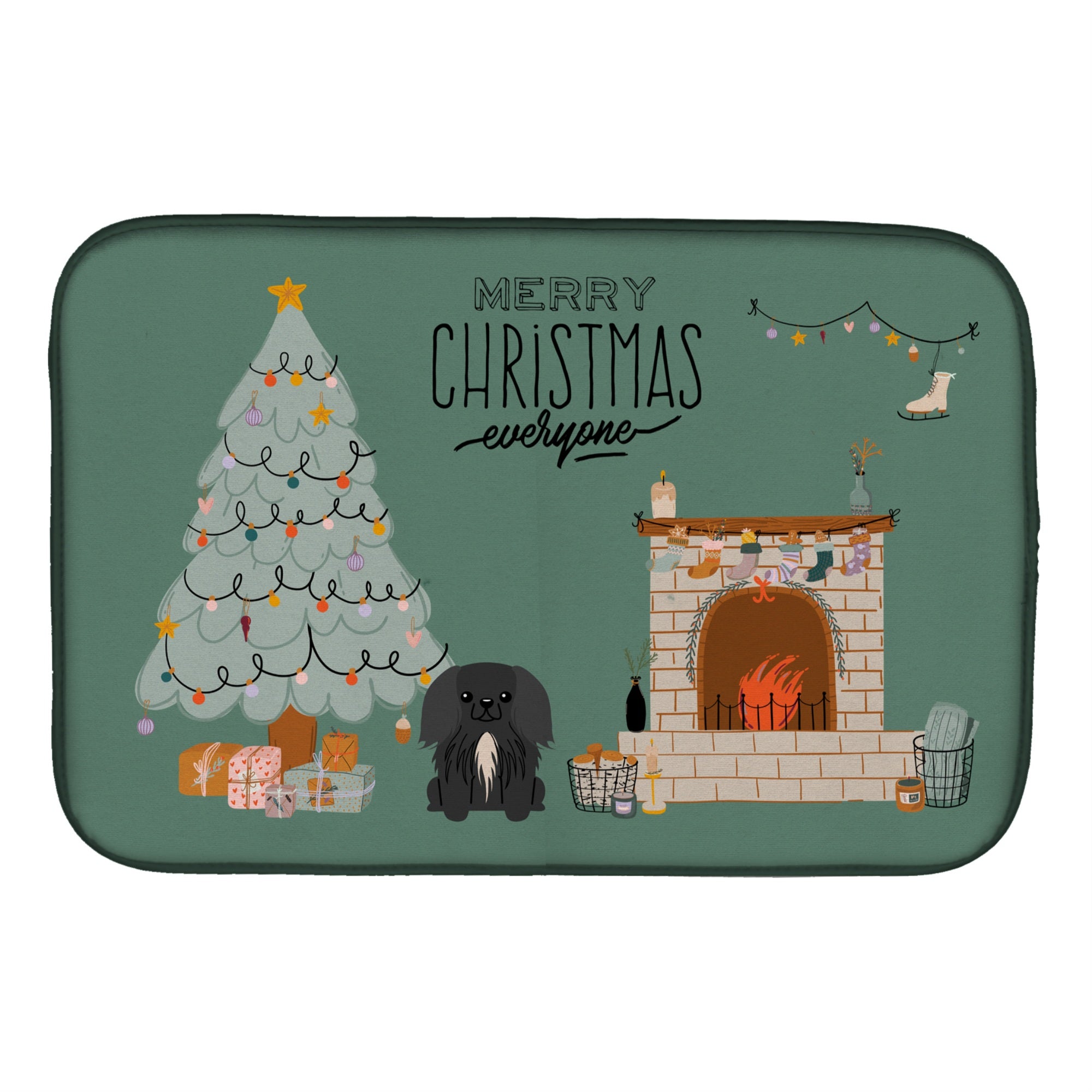 Caroline'S Treasures Ck7670Ddm Black Pekingese Christmas Everyone Dish-Drying-Mats, 14 X 21, Multicolor