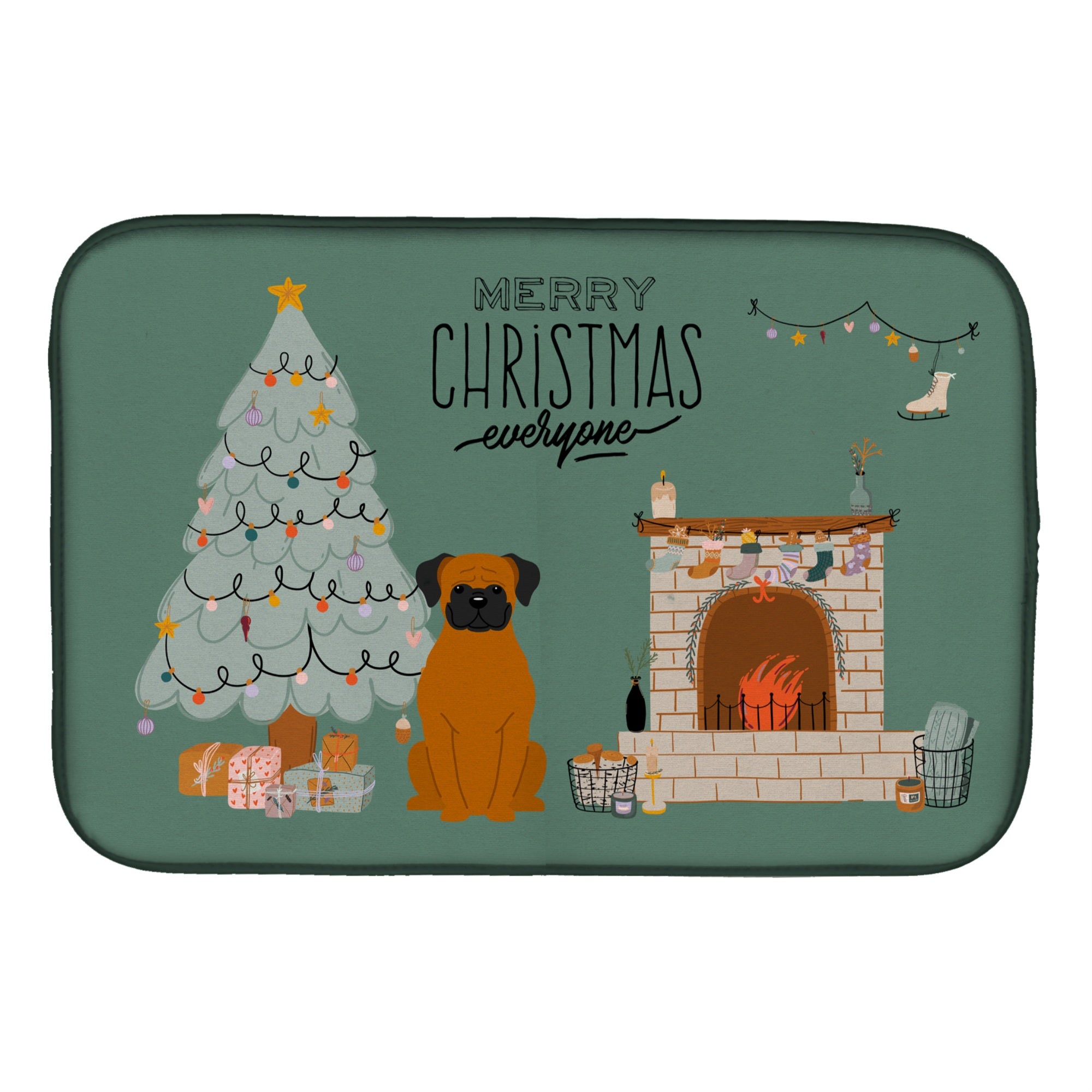Caroline'S Treasures Ck7678Ddm Fawn Boxer Christmas Everyone Dish-Drying-Mats, 14 X 21, Multicolor