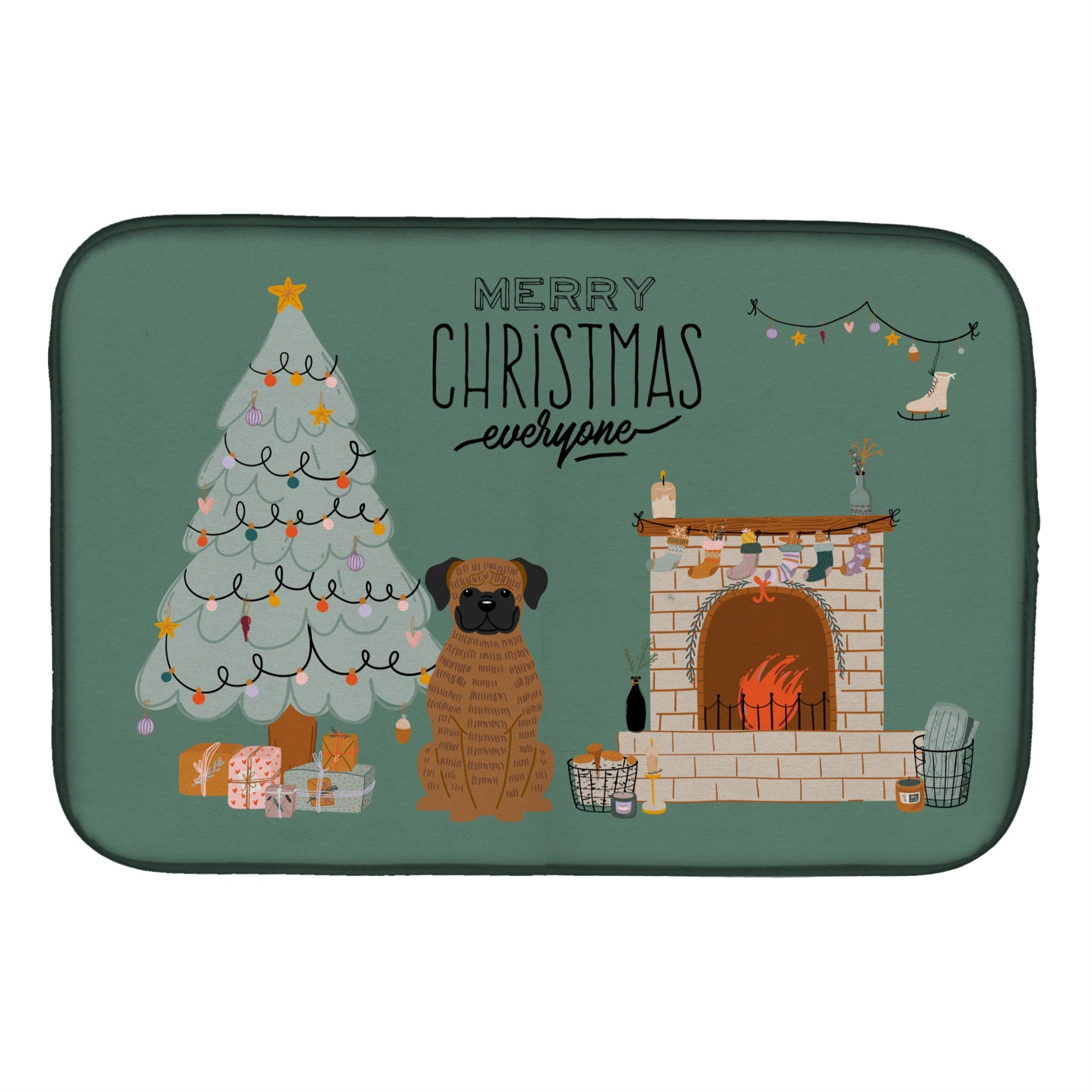 Caroline'S Treasures Ck7680Ddm Brindle Boxer Christmas Everyone Dish-Drying-Mats, 14 X 21, Multicolor