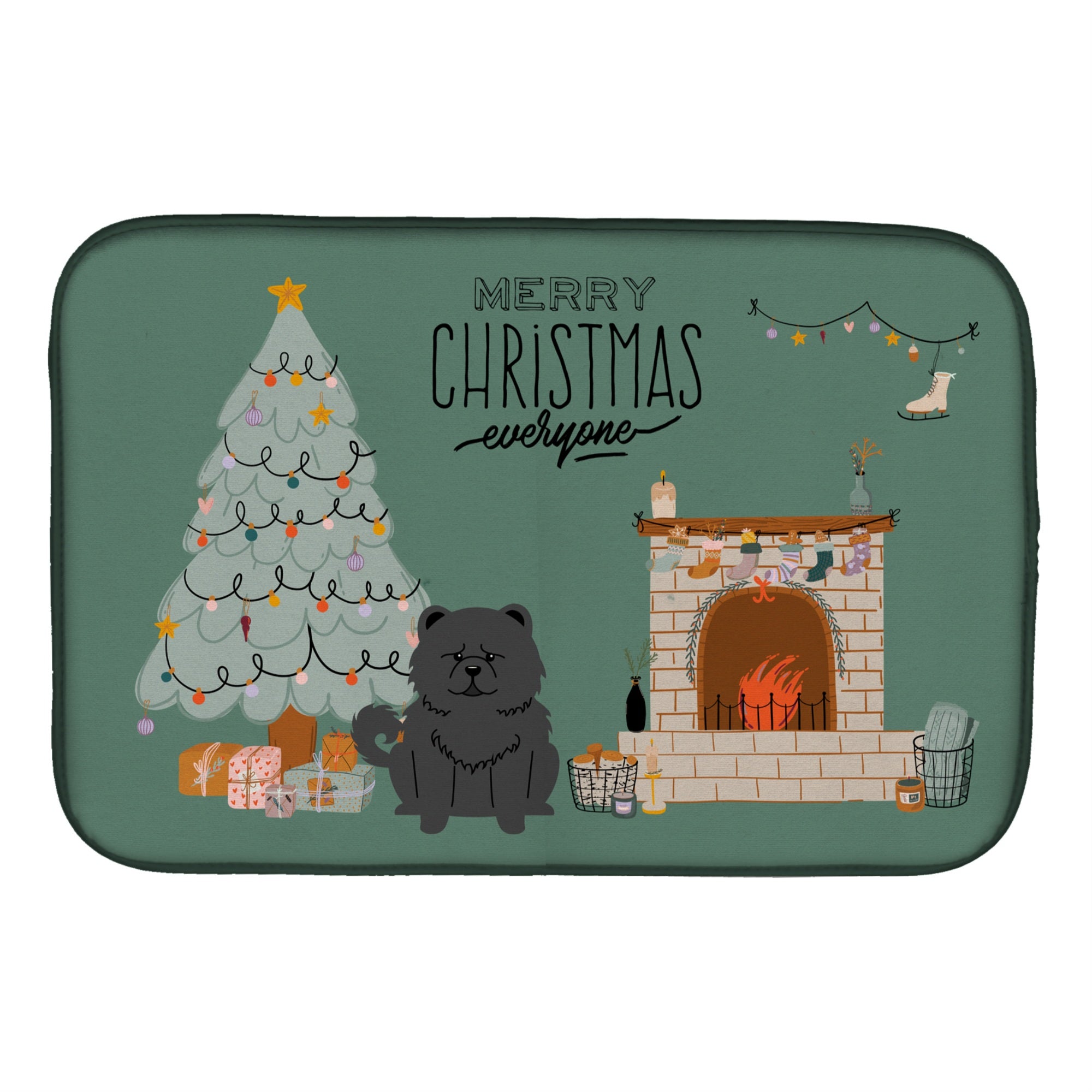 Caroline'S Treasures Ck7706Ddm Black Chow Christmas Everyone Dish-Drying-Mats, 14 X 21, Multicolor