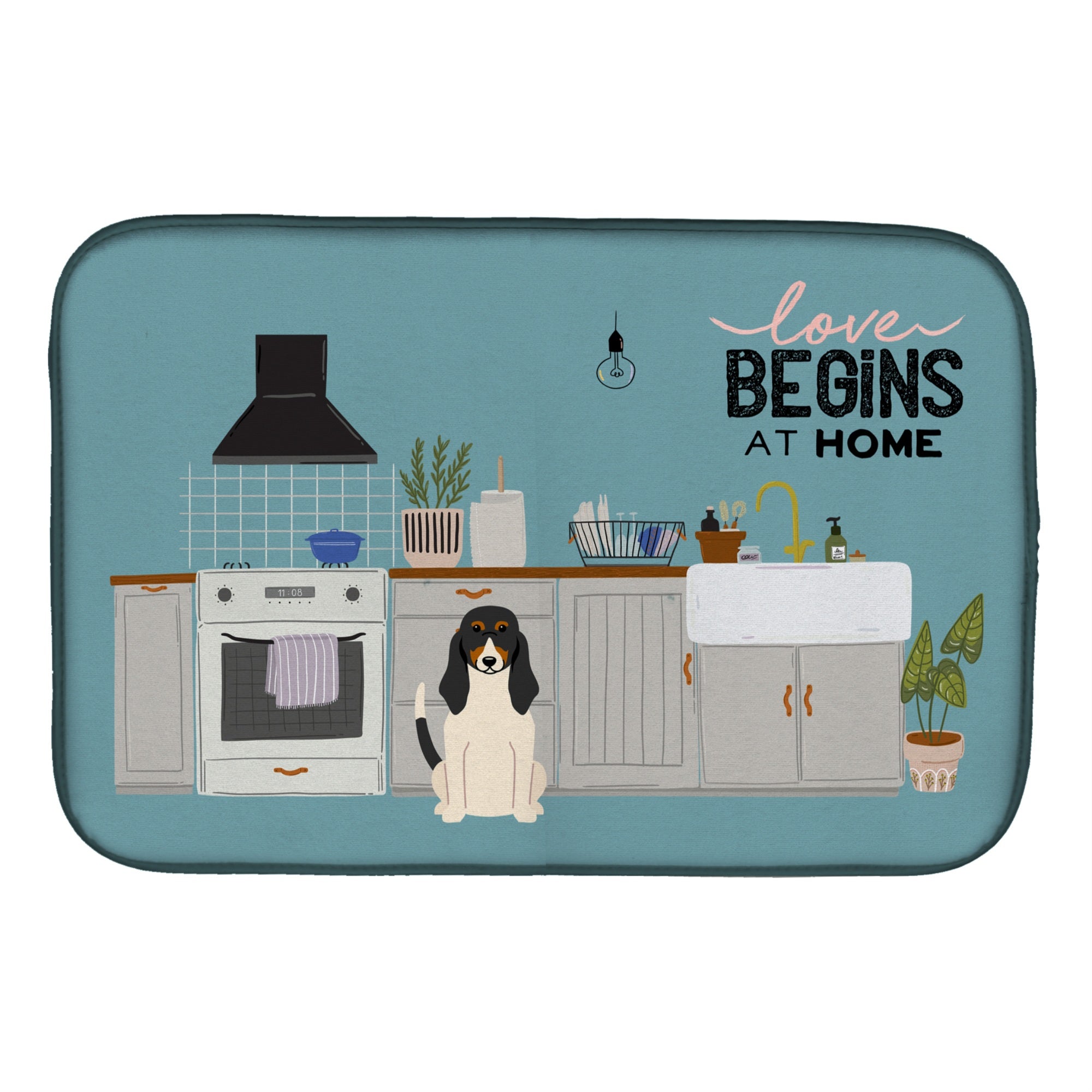 Caroline'S Treasures Ck7748Ddm Swiss Hound Kitchen Scene Dish-Drying-Mats, 14 X 21, Multicolor