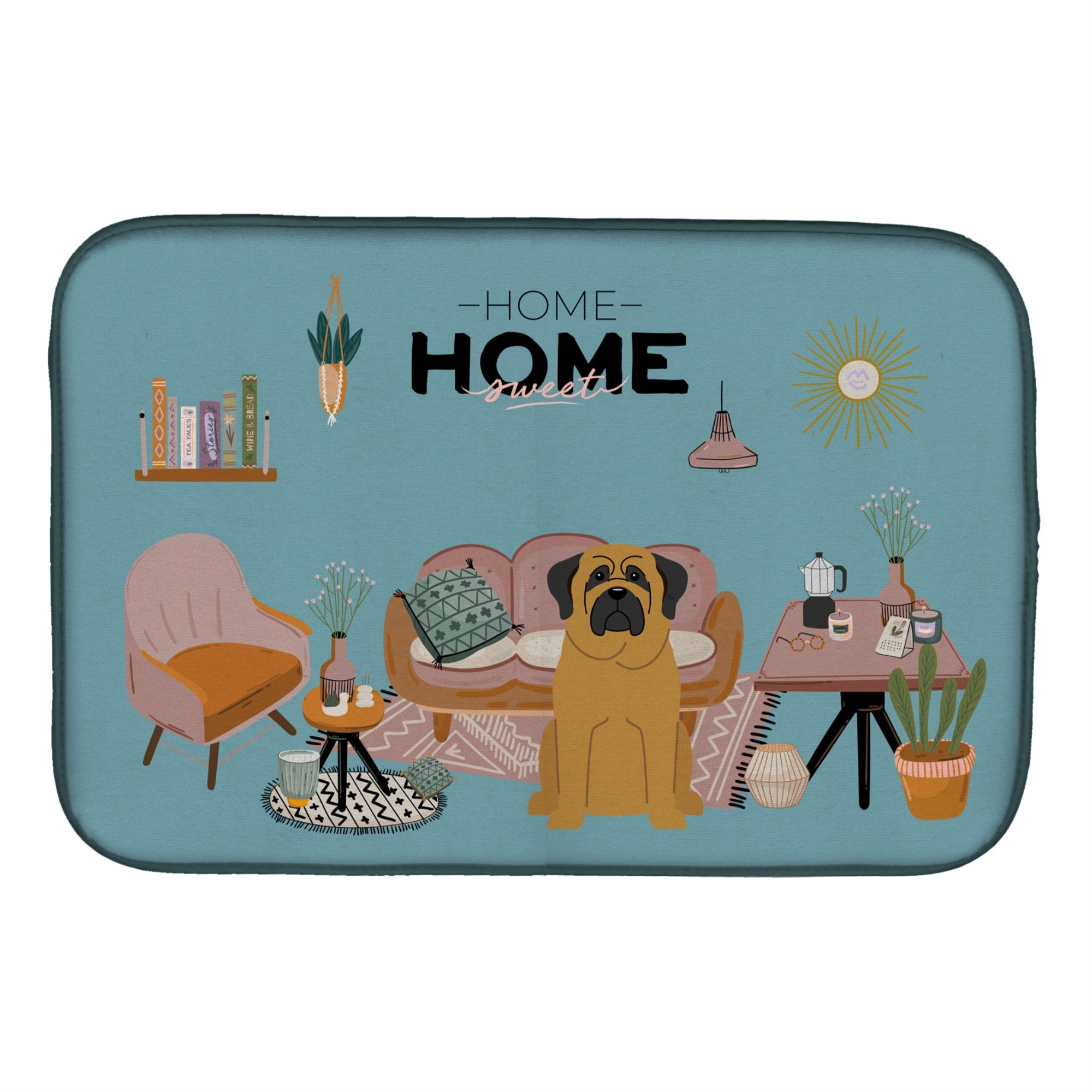 Caroline'S Treasures Ck7863Ddm Mastiff Sweet Home Dish-Drying-Mats, 14 X 21, Multicolor