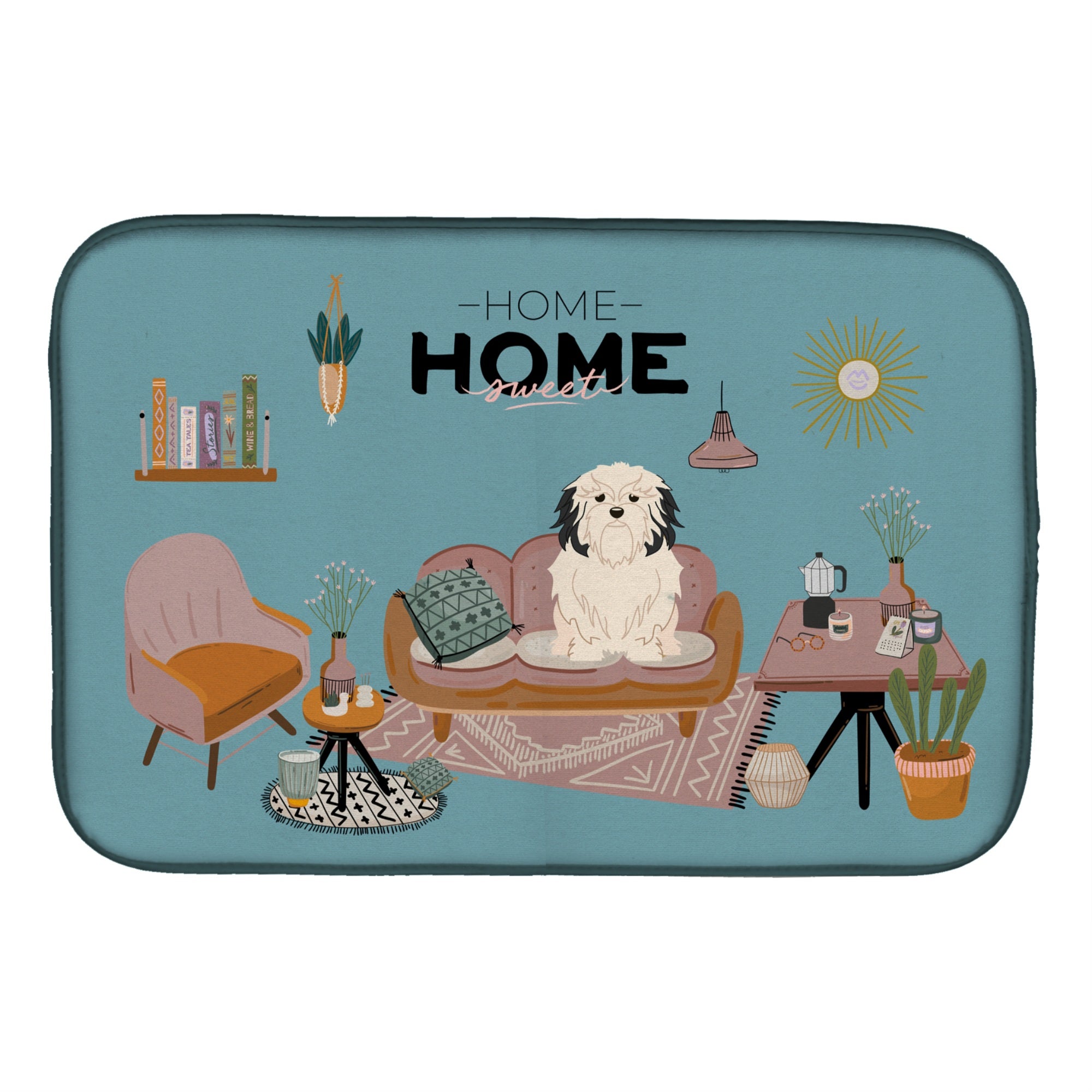 Caroline'S Treasures Ck7864Ddm Lowchen Sweet Home Dish-Drying-Mats, 14 X 21, Multicolor
