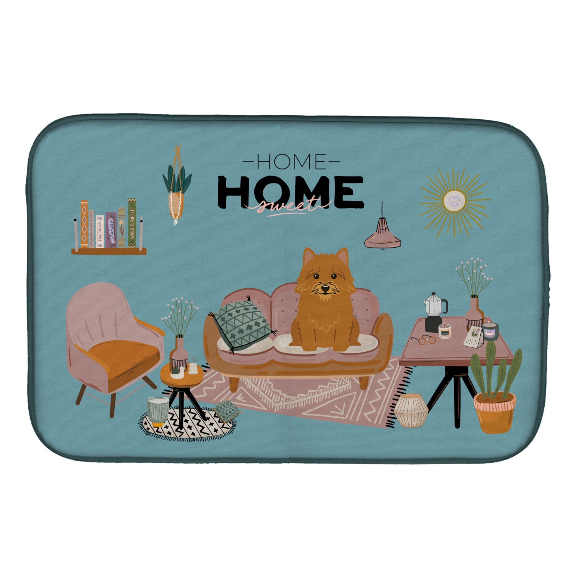 Caroline'S Treasures Ck7865Ddm Norwich Terrier Sweet Home Dish-Drying-Mats, 14 X 21, Multicolor