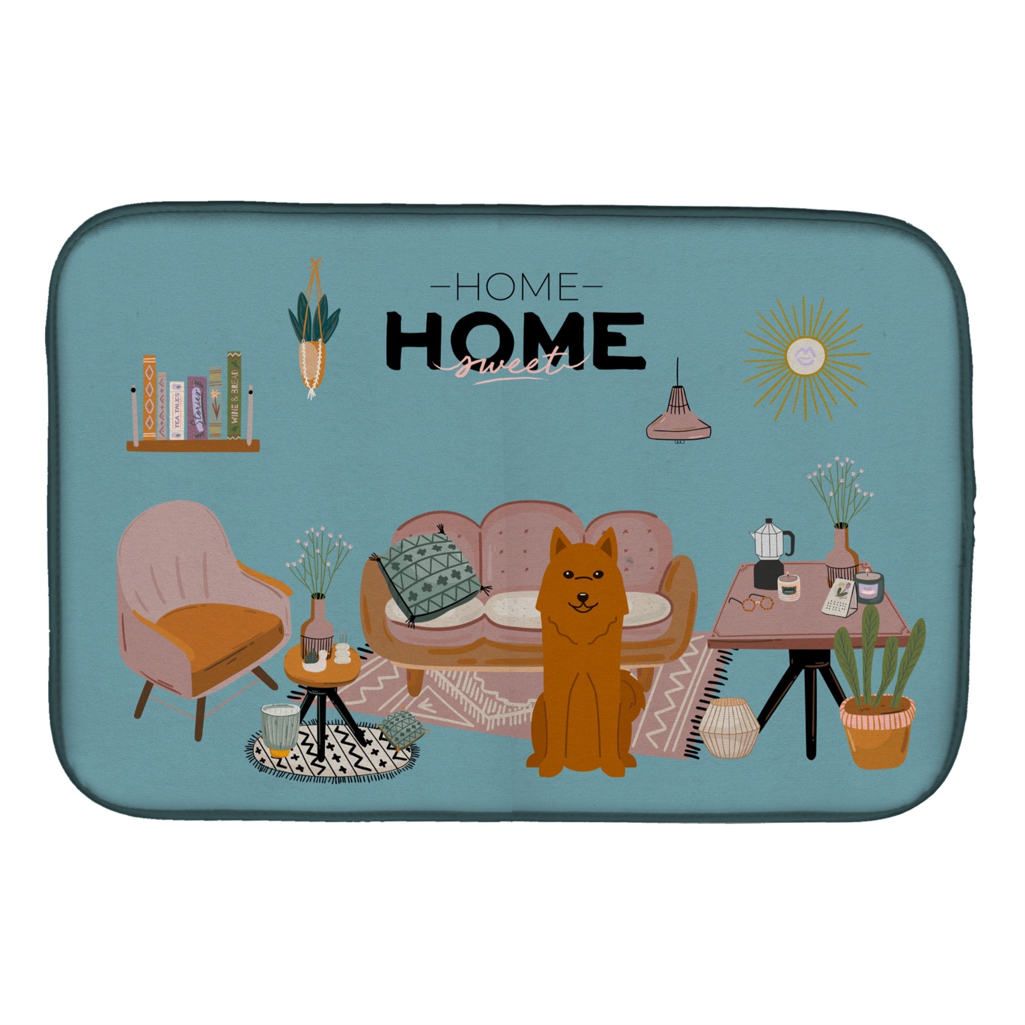 Caroline'S Treasures Ck7867Ddm Karelian Bear Dog Sweet Home Dish-Drying-Mats, 14 X 21, Multicolor