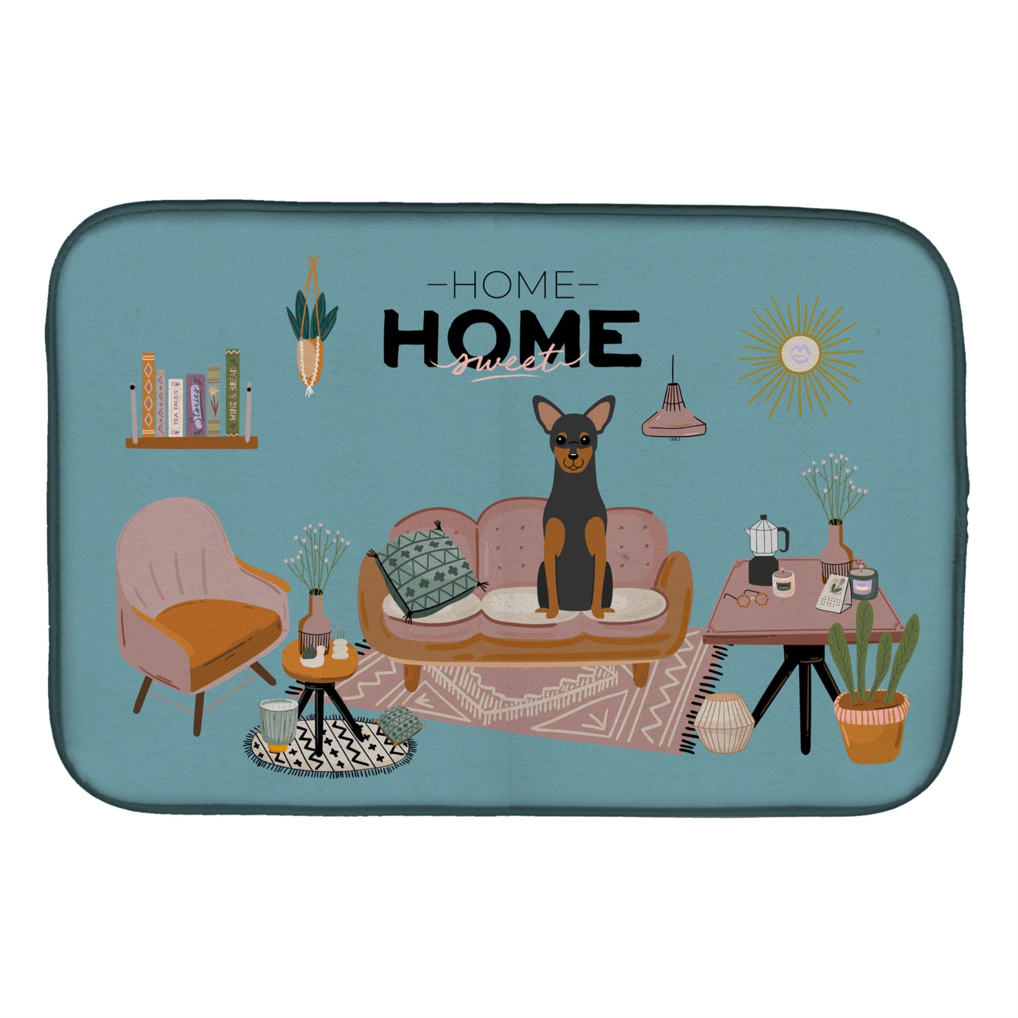 Caroline'S Treasures Ck7873Ddm Manchester Terrier Sweet Home Dish-Drying-Mats, 14 X 21, Multicolor