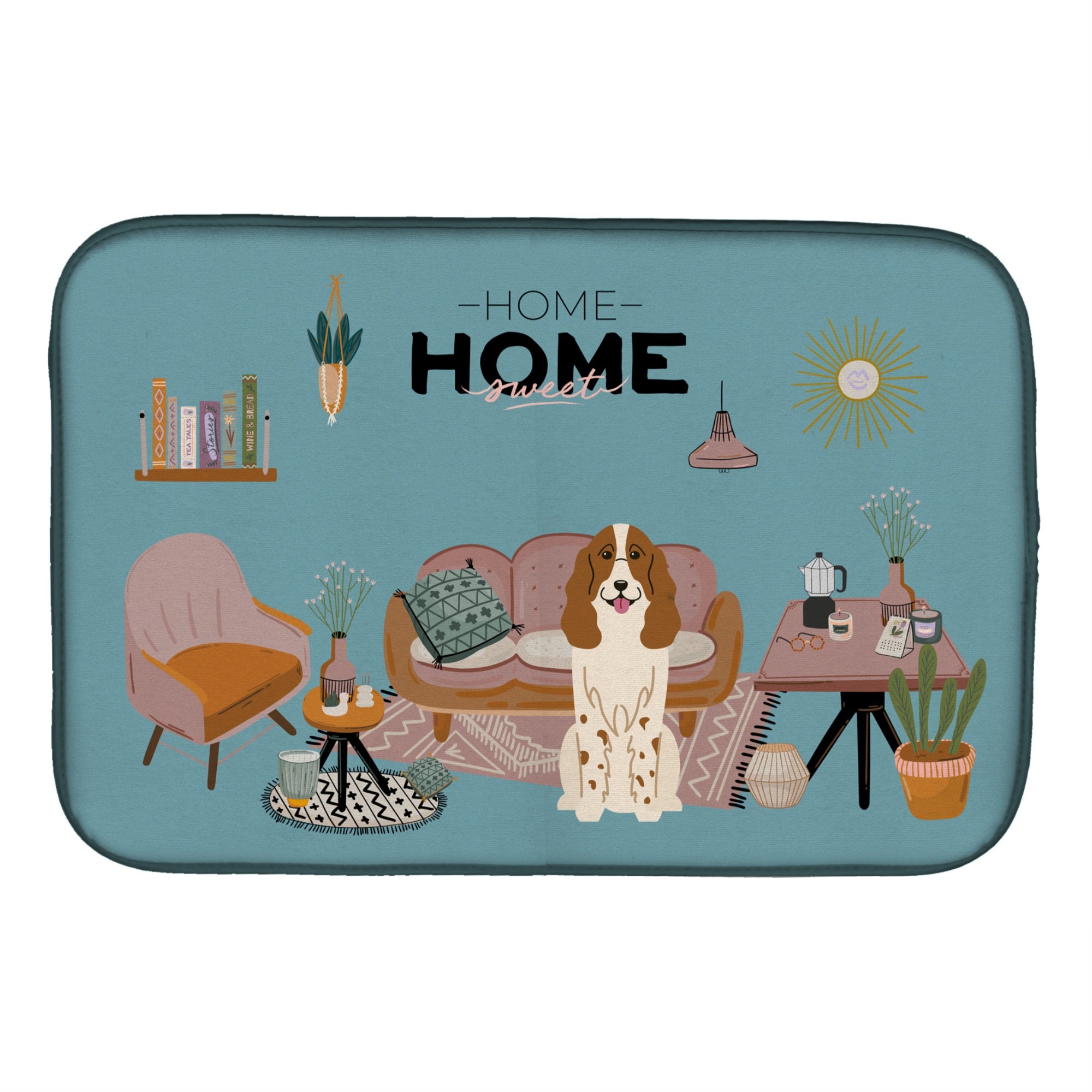 Caroline'S Treasures Ck7876Ddm Russian Spaniel Sweet Home Dish-Drying-Mats, 14 X 21, Multicolor