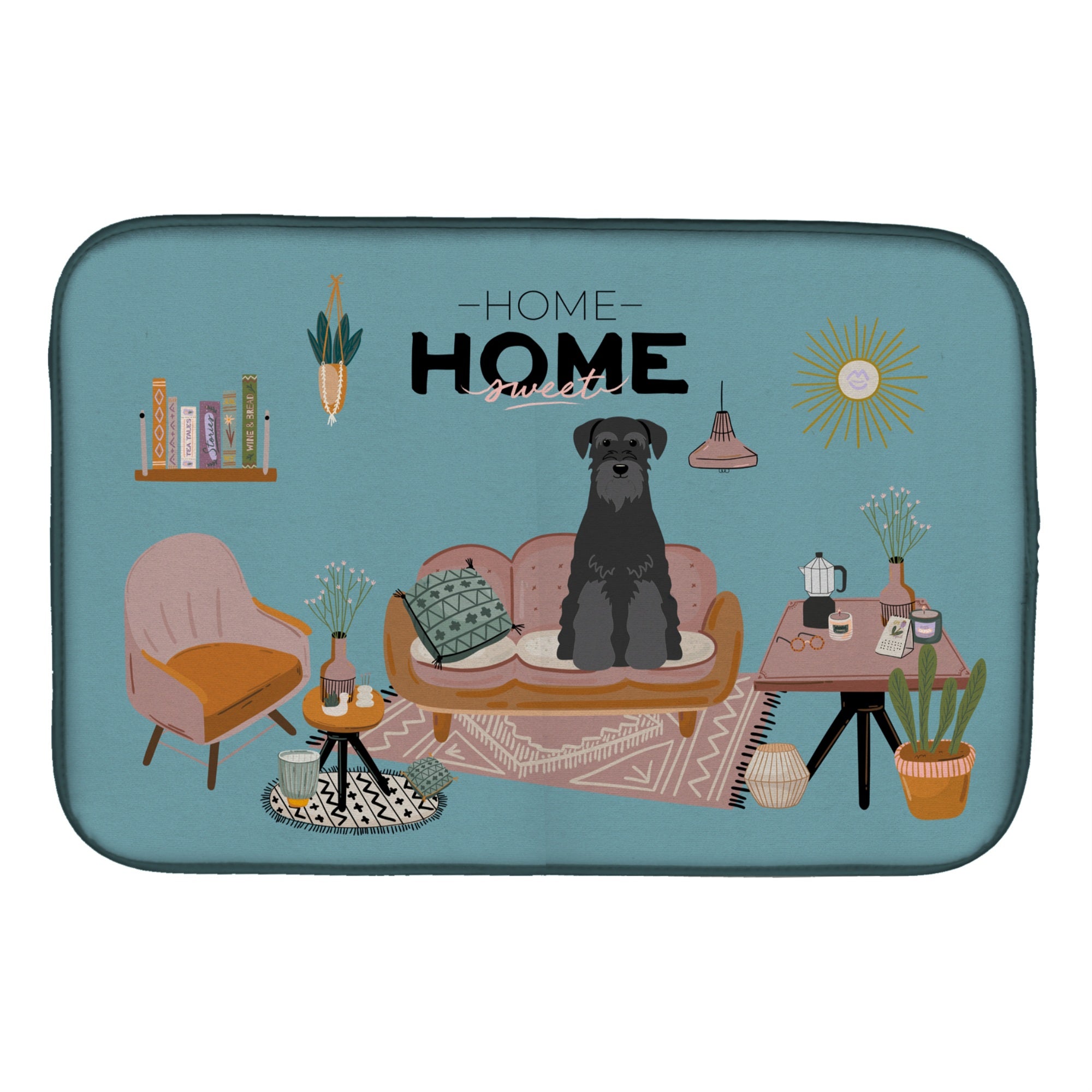 Caroline'S Treasures Ck7877Ddm Black Standard Schnauzer Sweet Home Dish-Drying-Mats, 14 X 21, Multicolor