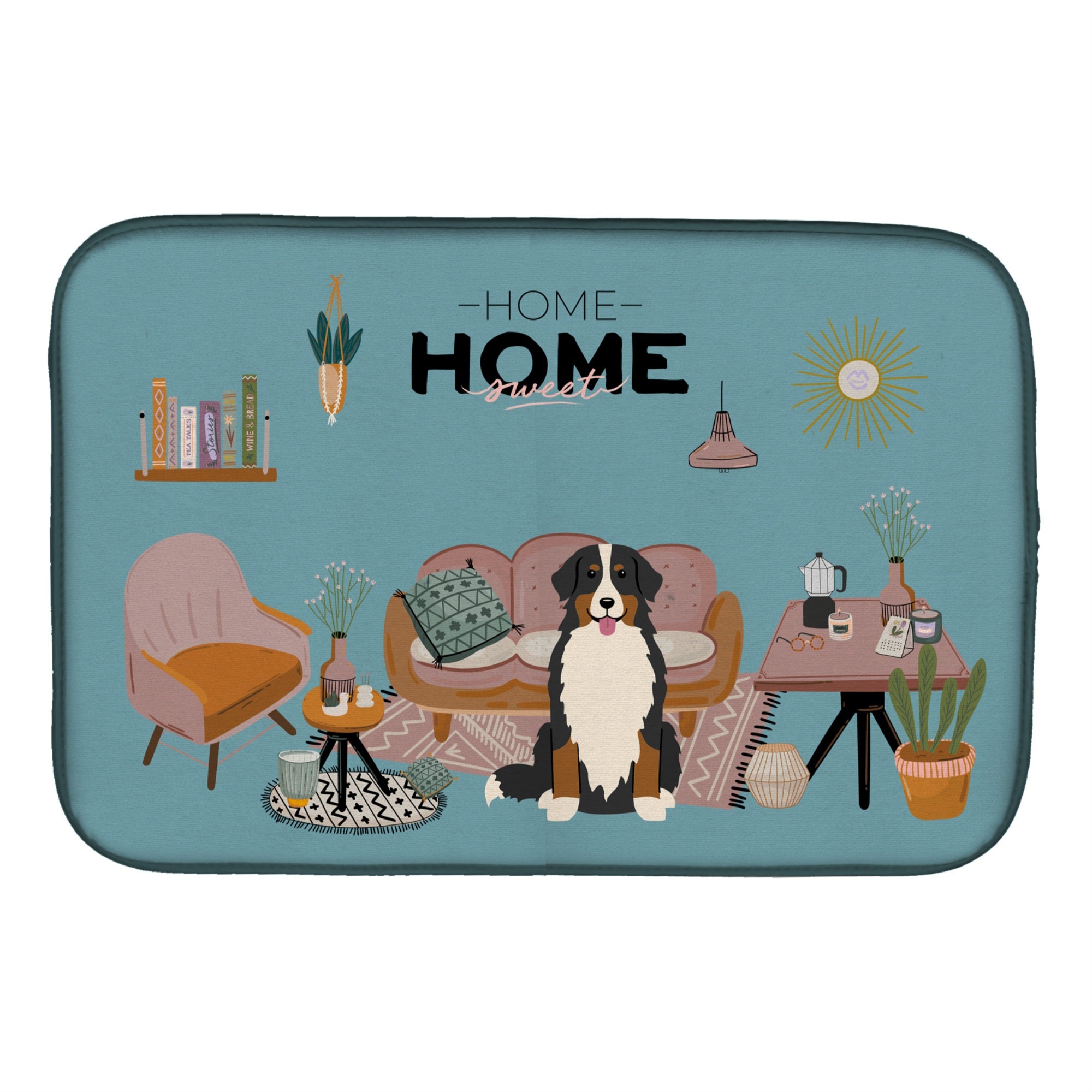 Caroline'S Treasures Ck7881Ddm Bernese Mountain Dog Sweet Home Dish-Drying-Mats, 14 X 21, Multicolor