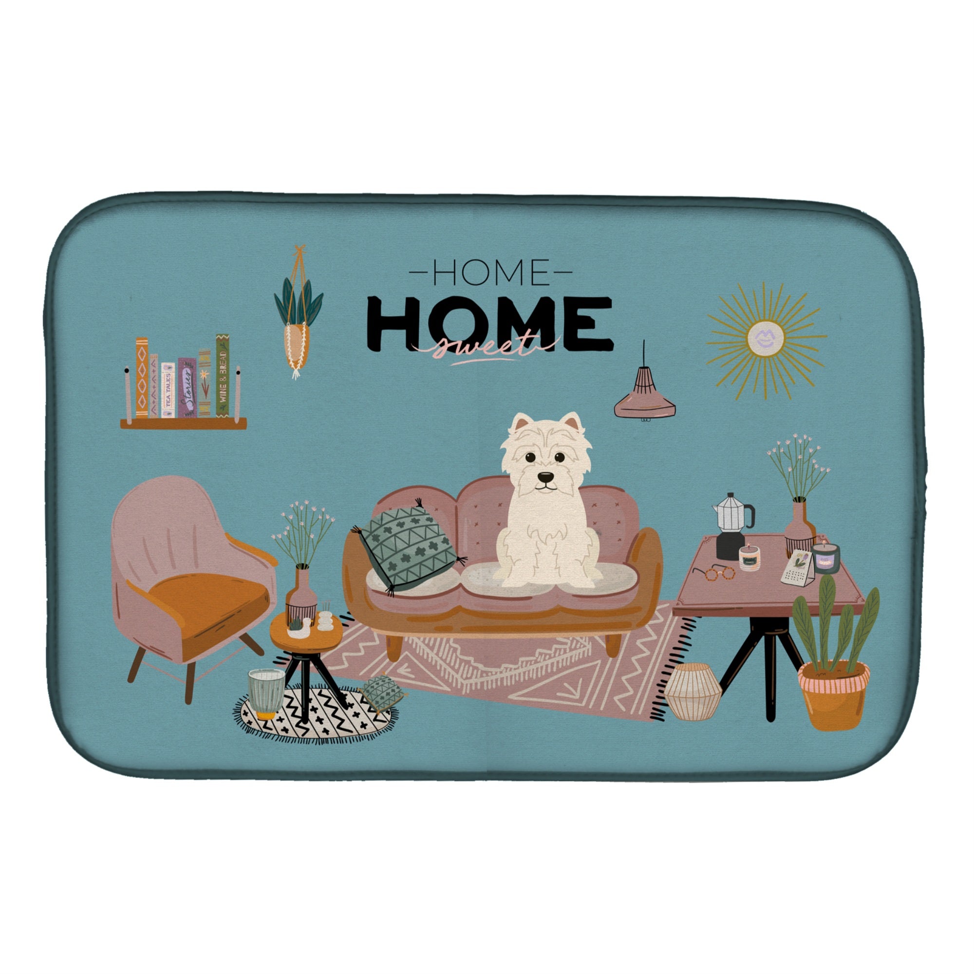 Caroline'S Treasures Ck7887Ddm Westie Sweet Home Dish-Drying-Mats, 14 X 21, Multicolor