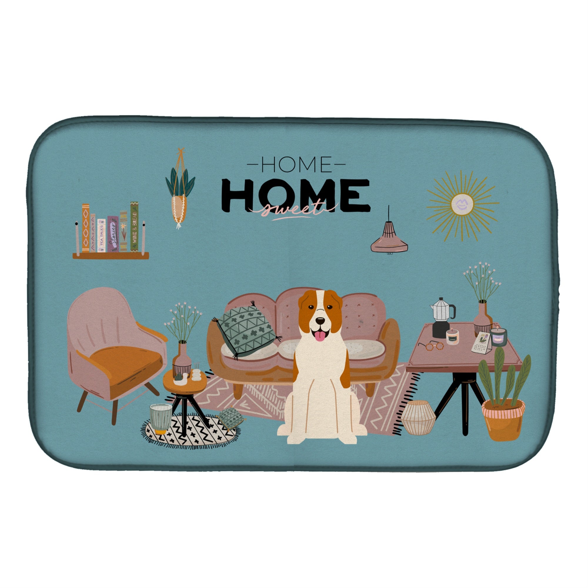 Caroline'S Treasures Ck7894Ddm Central Asian Shepherd Dog Sweet Home Dish-Drying-Mats, 14 X 21, Multicolor