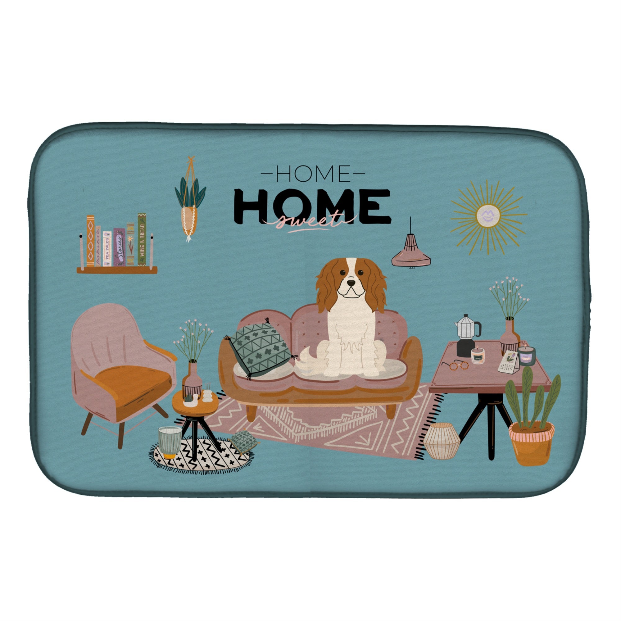 Caroline'S Treasures Ck7903Ddm Cavalier Spaniel Sweet Home Dish-Drying-Mats, 14 X 21, Multicolor