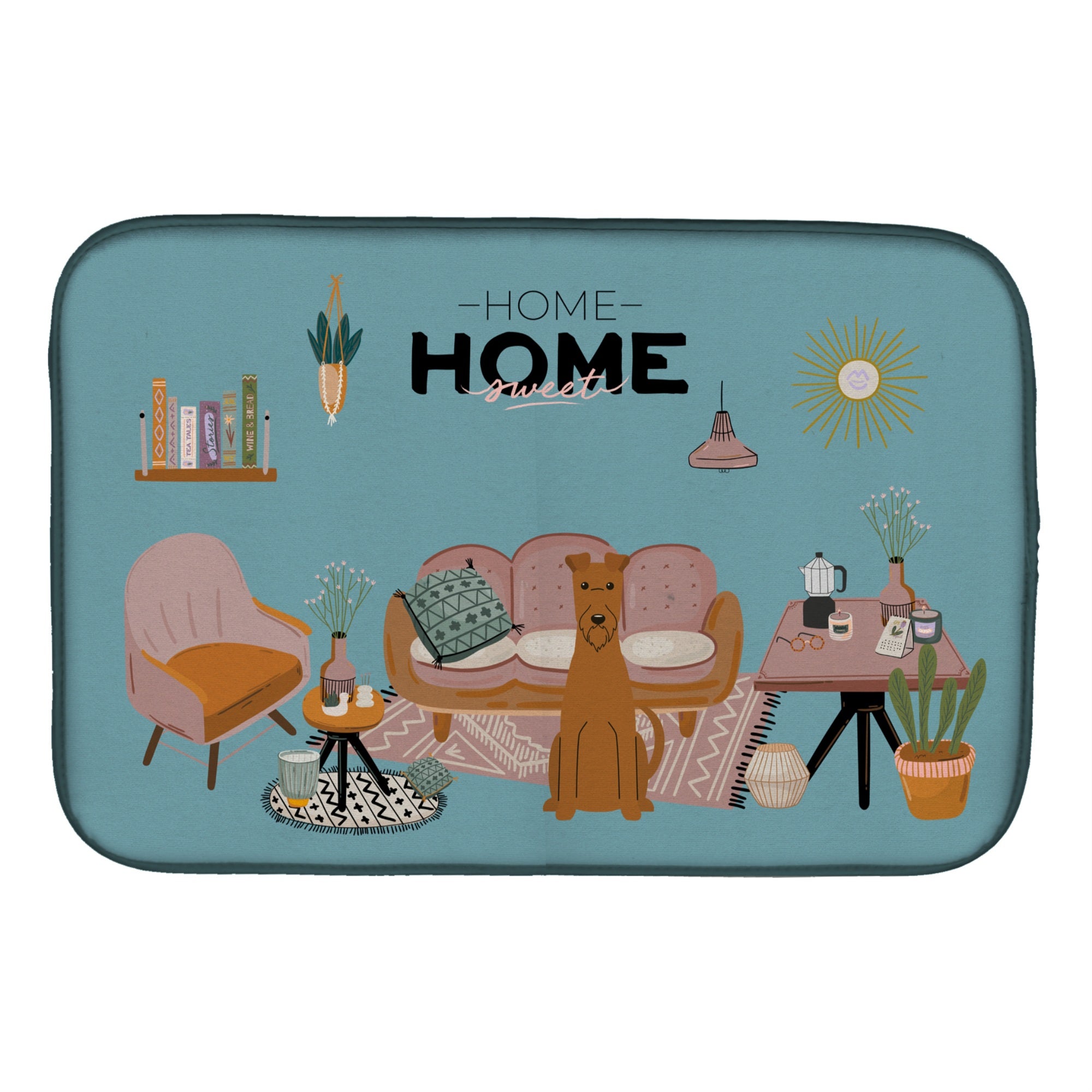 Caroline'S Treasures Ck7907Ddm Irish Terrier Sweet Home Dish-Drying-Mats, 14 X 21, Multicolor