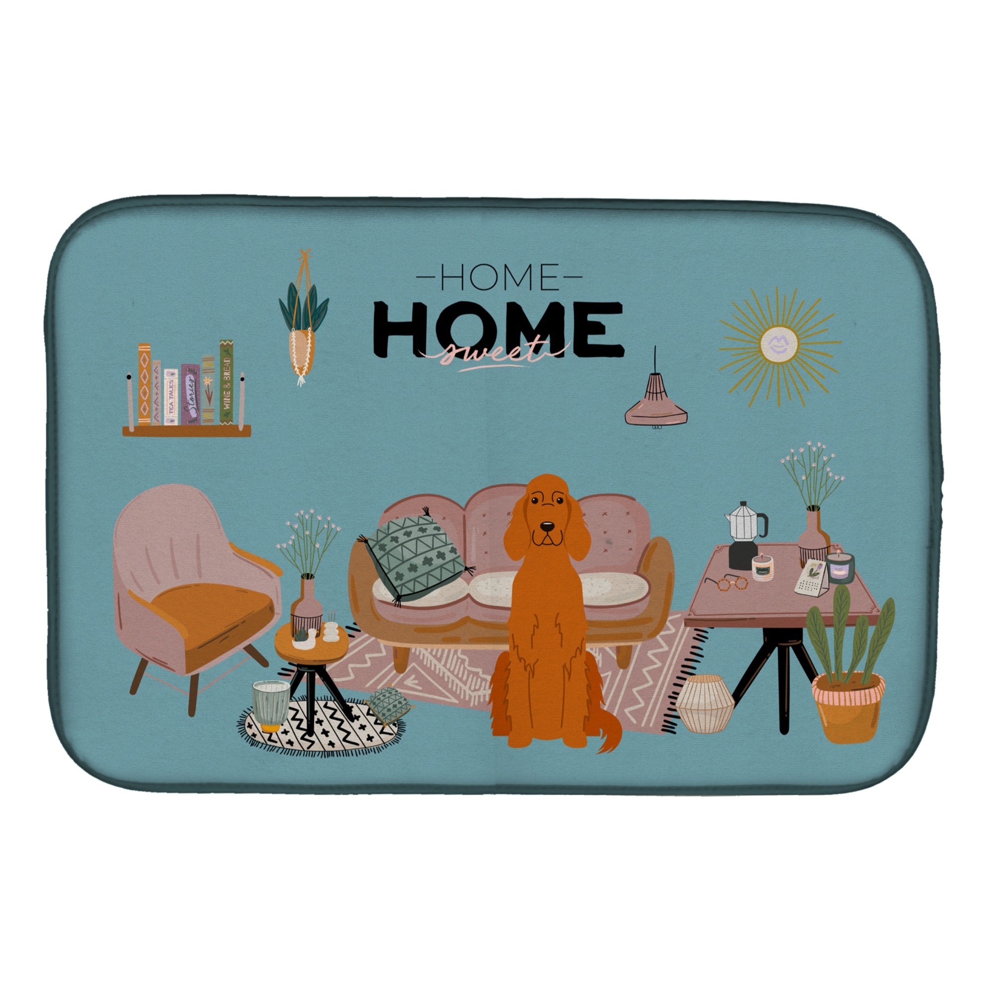 Caroline'S Treasures Ck7909Ddm Irish Setter Sweet Home Dish-Drying-Mats, 14 X 21, Multicolor