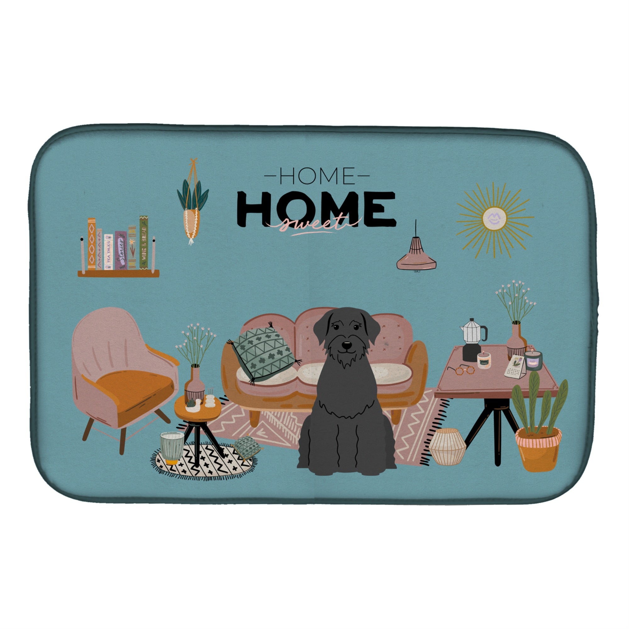 Caroline'S Treasures Ck7911Ddm Giant Schnauzer Sweet Home Dish-Drying-Mats, 14 X 21, Multicolor