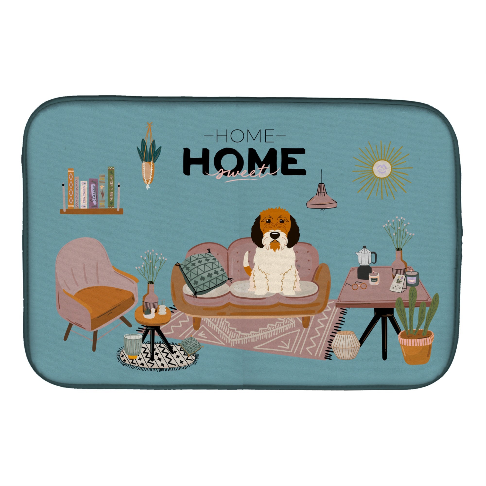 Caroline'S Treasures Petit Basset Griffon Veenden Sweet Home Dish-Drying-Mats, 14 X 21, Multicolor