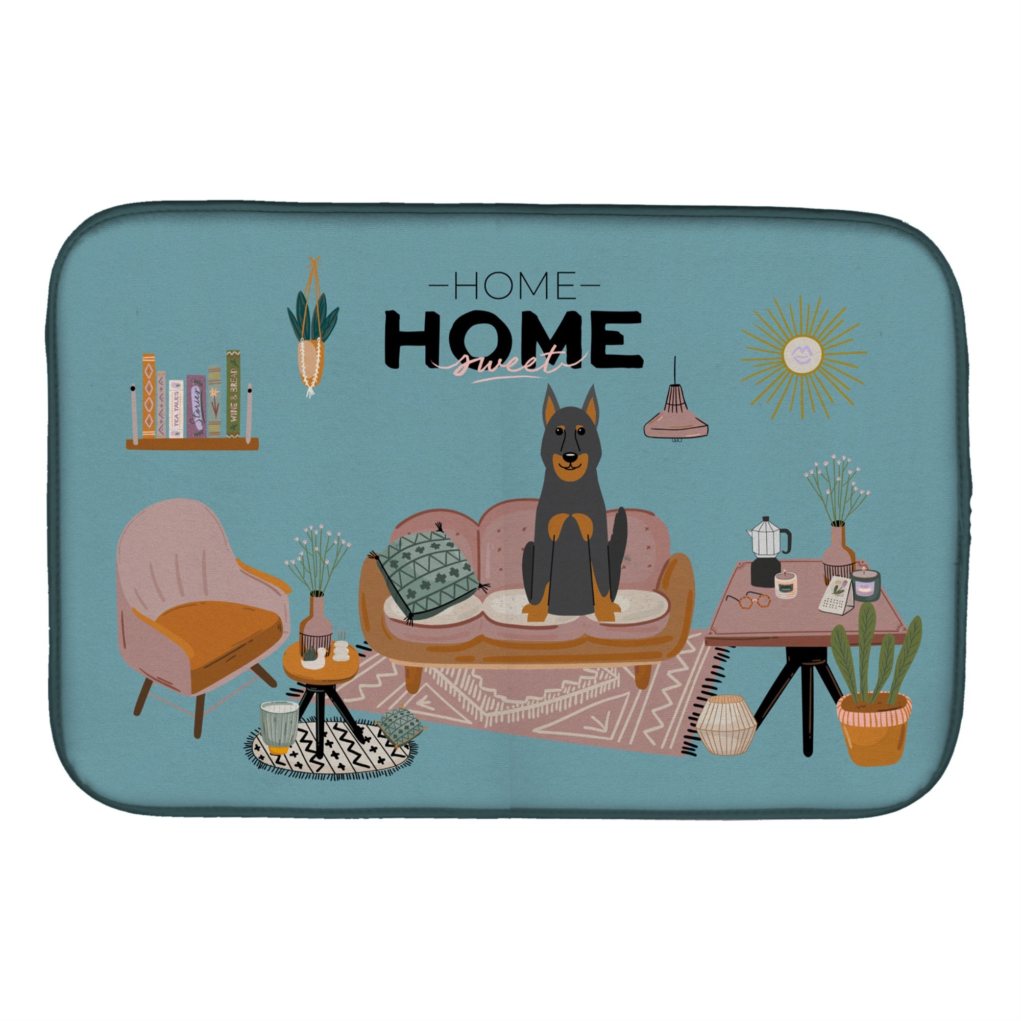 Caroline'S Treasures Ck7925Ddm Beauce Shepherd Dog Sweet Home Dish-Drying-Mats, 14 X 21, Multicolor