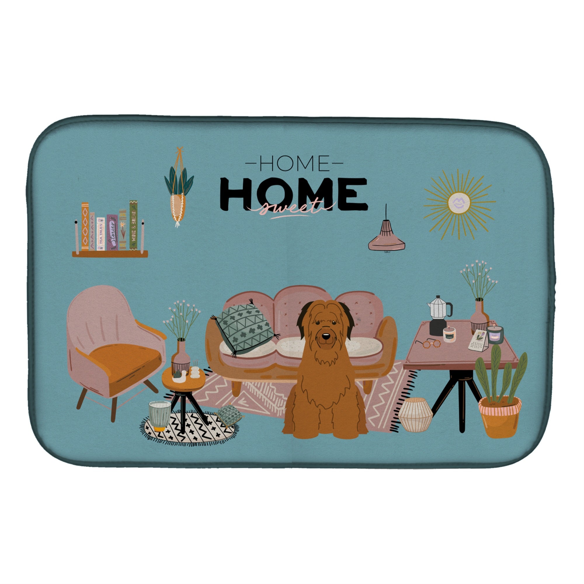 Caroline'S Treasures Ck7927Ddm Brown Briard Sweet Home Dish-Drying-Mats, 14 X 21, Multicolor